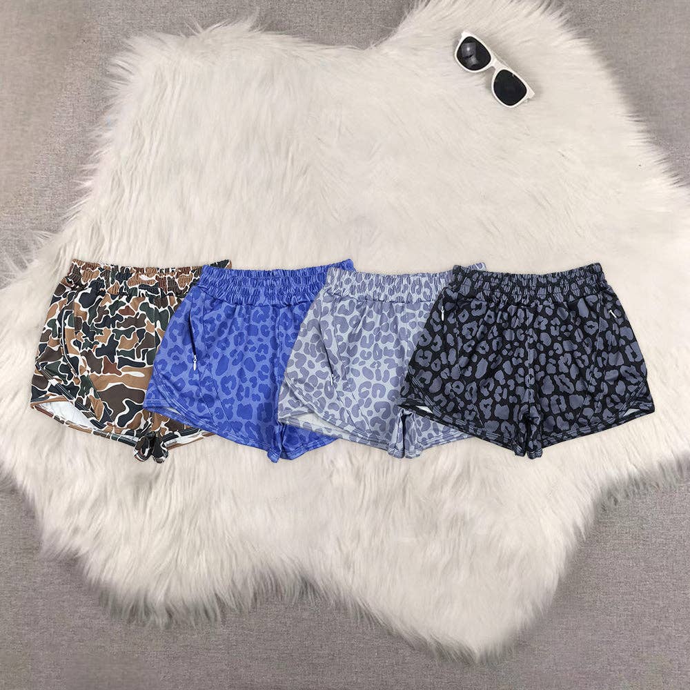 Western Camo Leopard Yoga Shorts