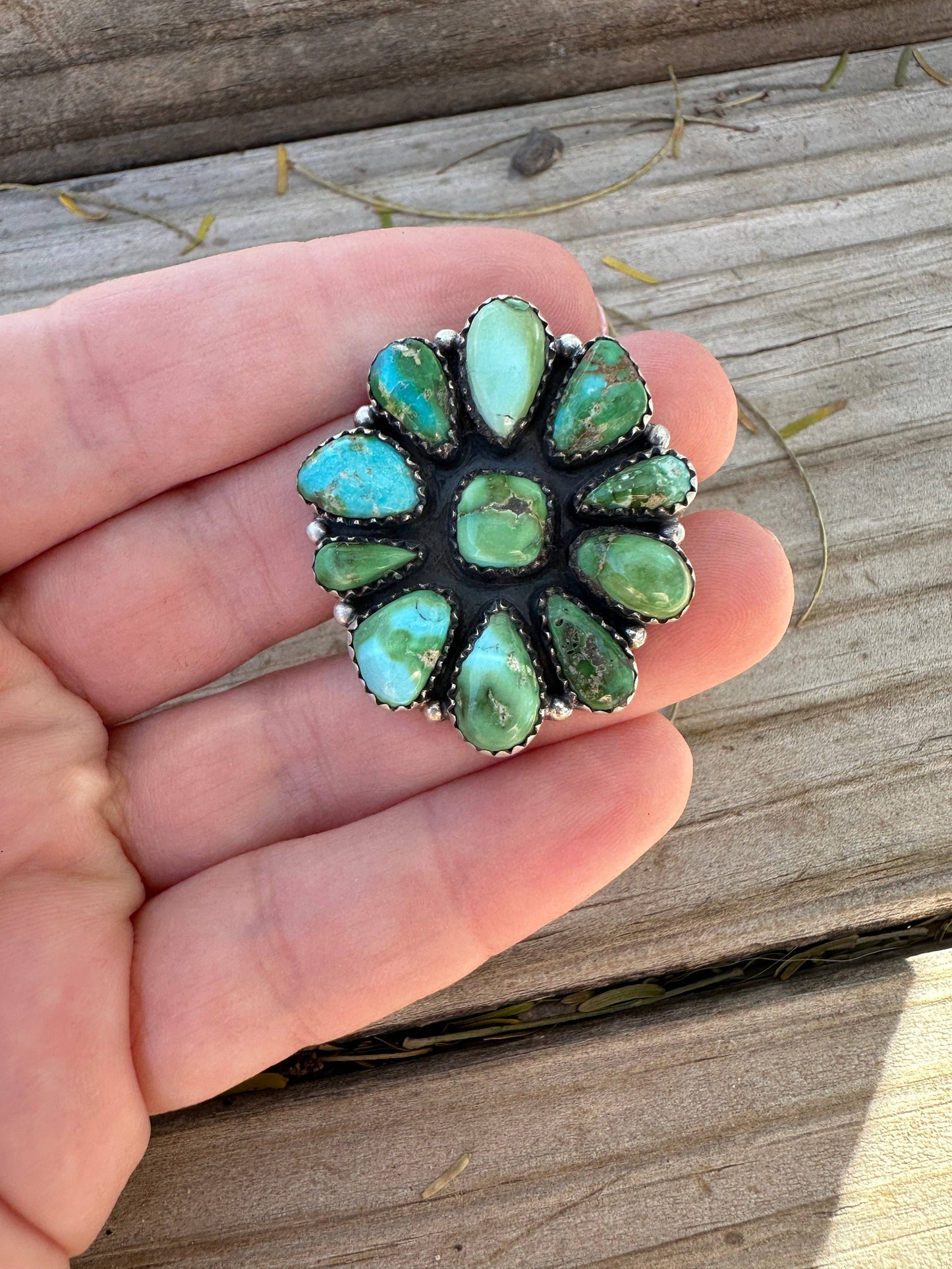 Handmade Sonoran Mountain Turquoise & Sterling Adjustable Ring