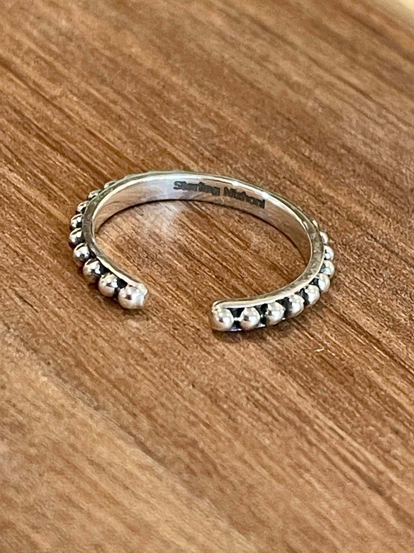 Beautiful Handmade 2mm Sterling Silver Adjustable Ring