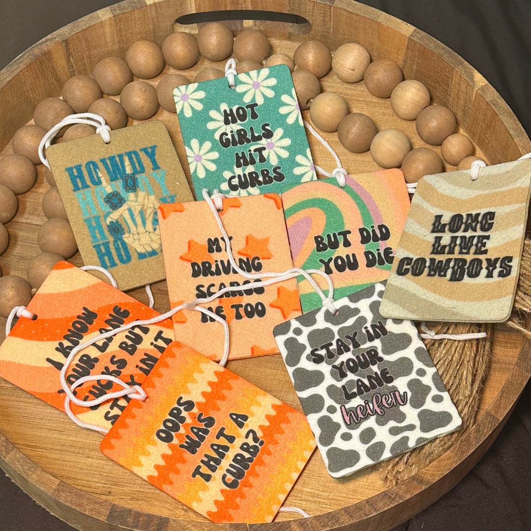 Car freshies - fun sayings - 5-8