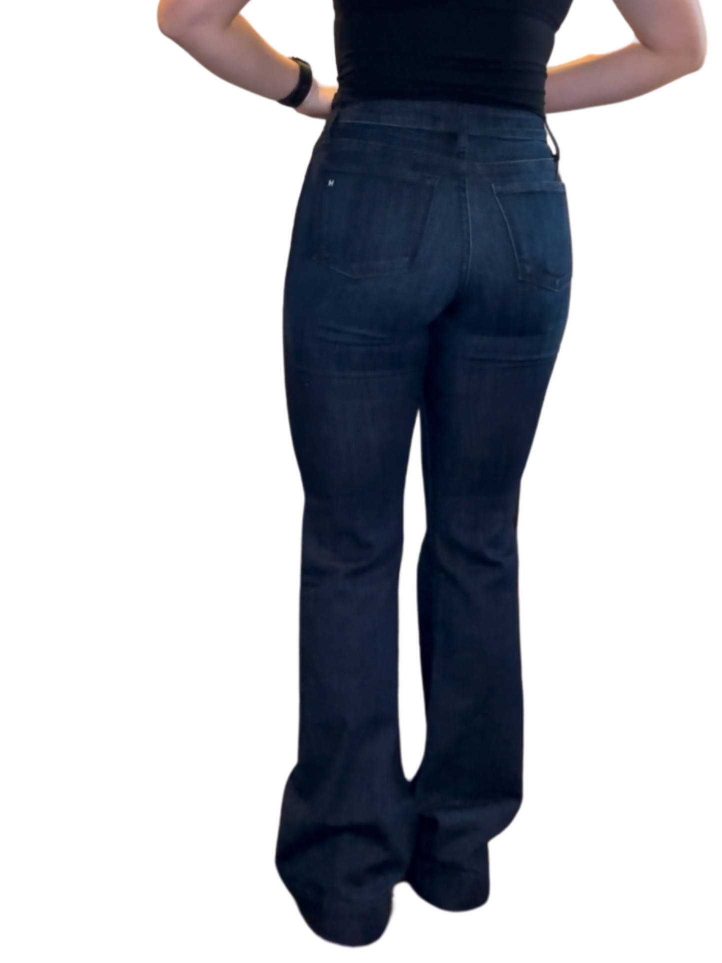 BELLA : Trouser Flare (Deep Ocean) Navy Stitch Haala Denim