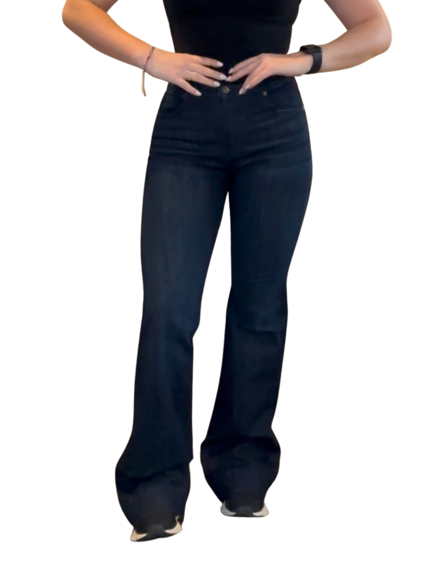 BELLA : Trouser Flare (Deep Ocean) Navy Stitch Haala Denim
