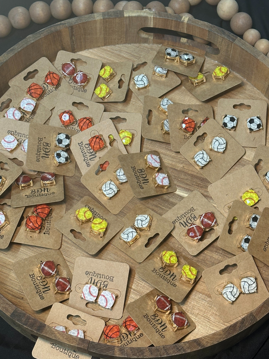 Sports ball EPOXY STUD EARRINGS