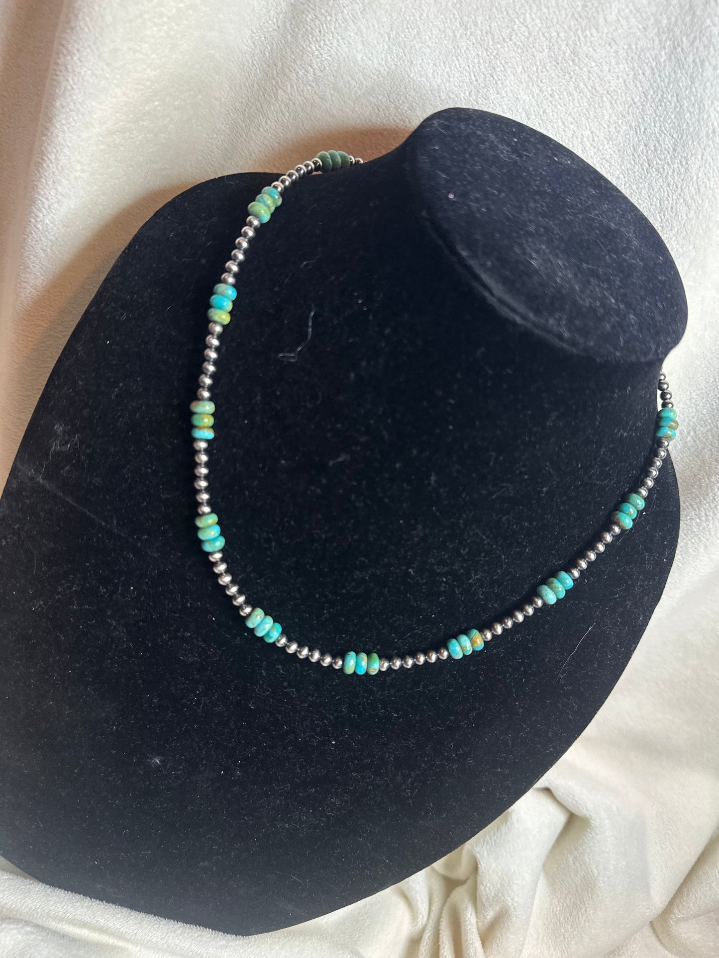 4mm x rondelle turquoise necklace