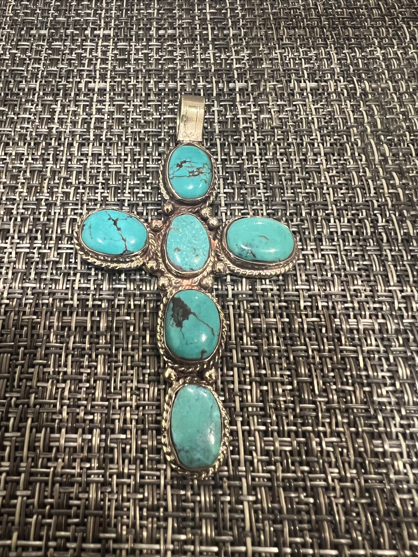 Turquoise cross pendant, Handicraft, Ethnic Jewelry