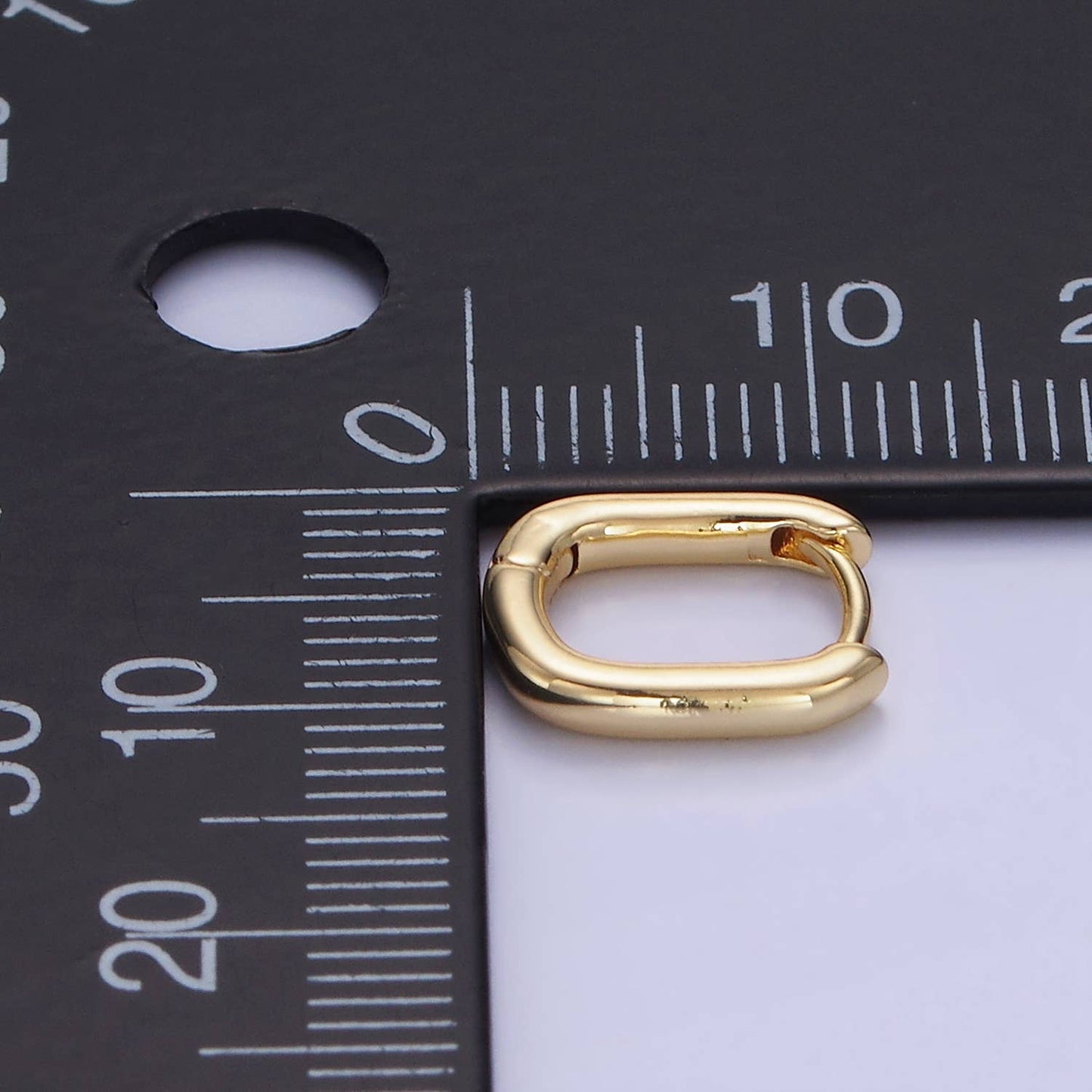 14K Gold Filled 11mm Minimalist Rectangular Huggie Earrings