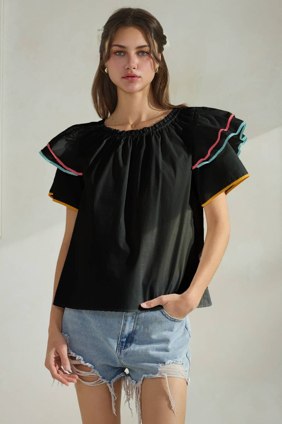 Solid Poplin Blouse