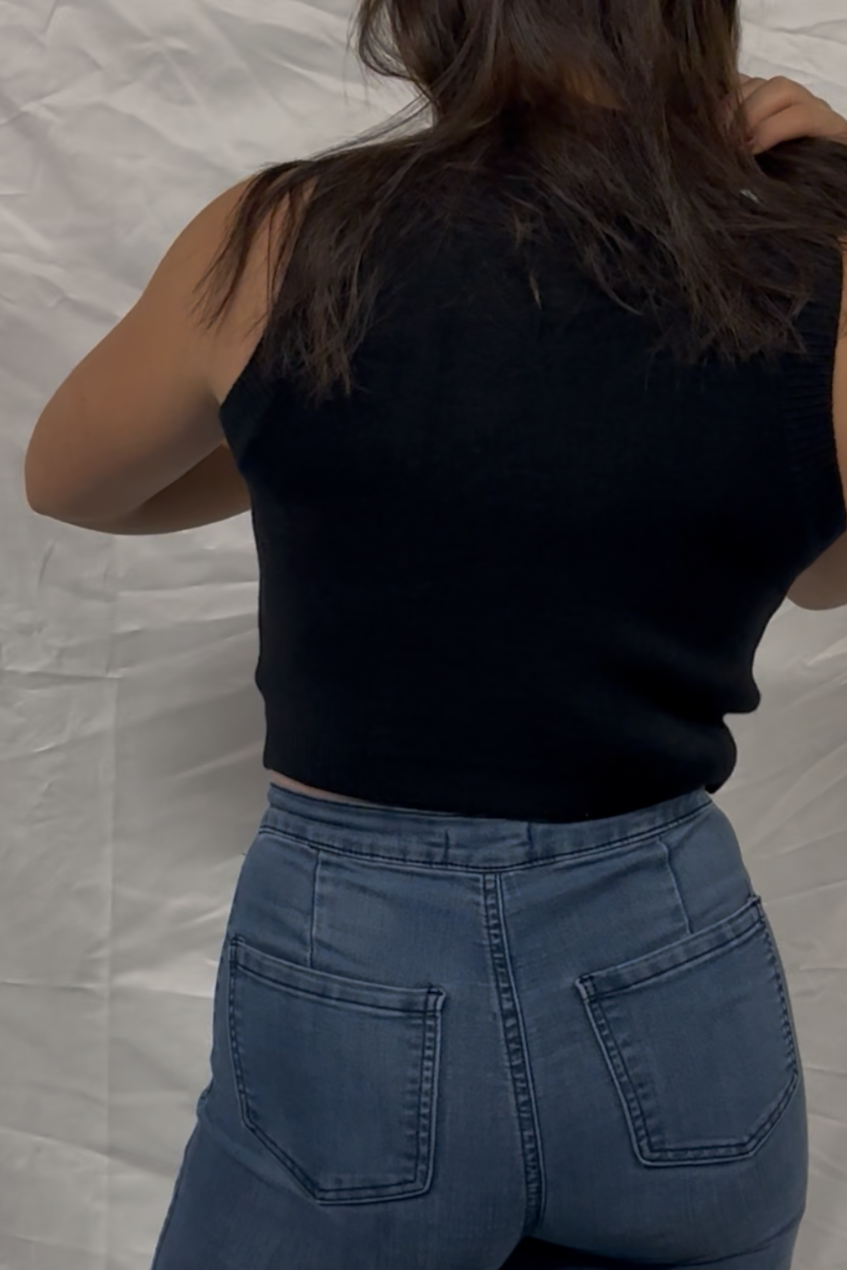 Cropped Sweater Knit Sleeveless Top