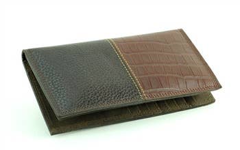 Gator Print Pebbled Grain Water Buffalo Rodeo Wallet 1726