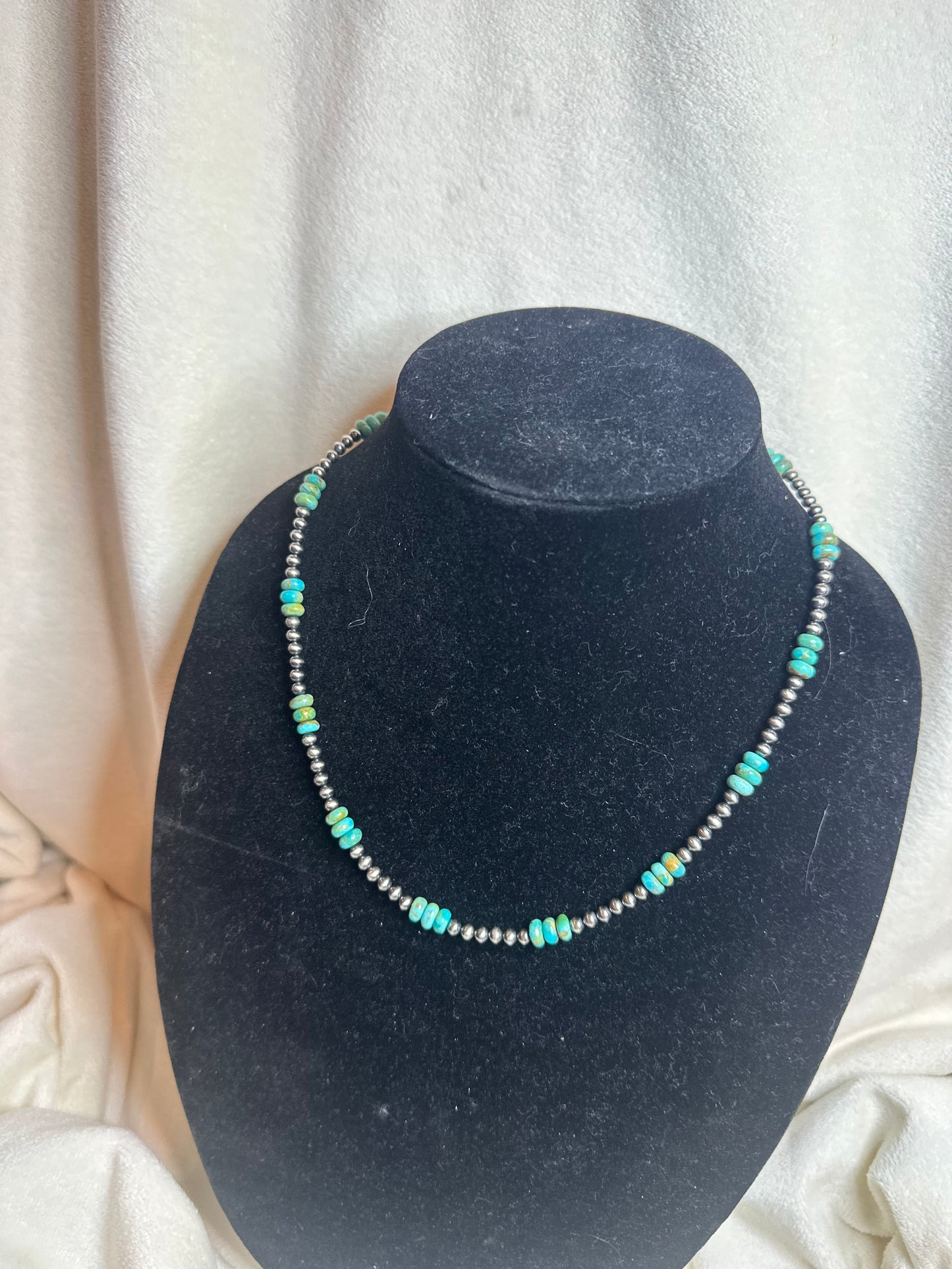4mm x rondelle turquoise necklace