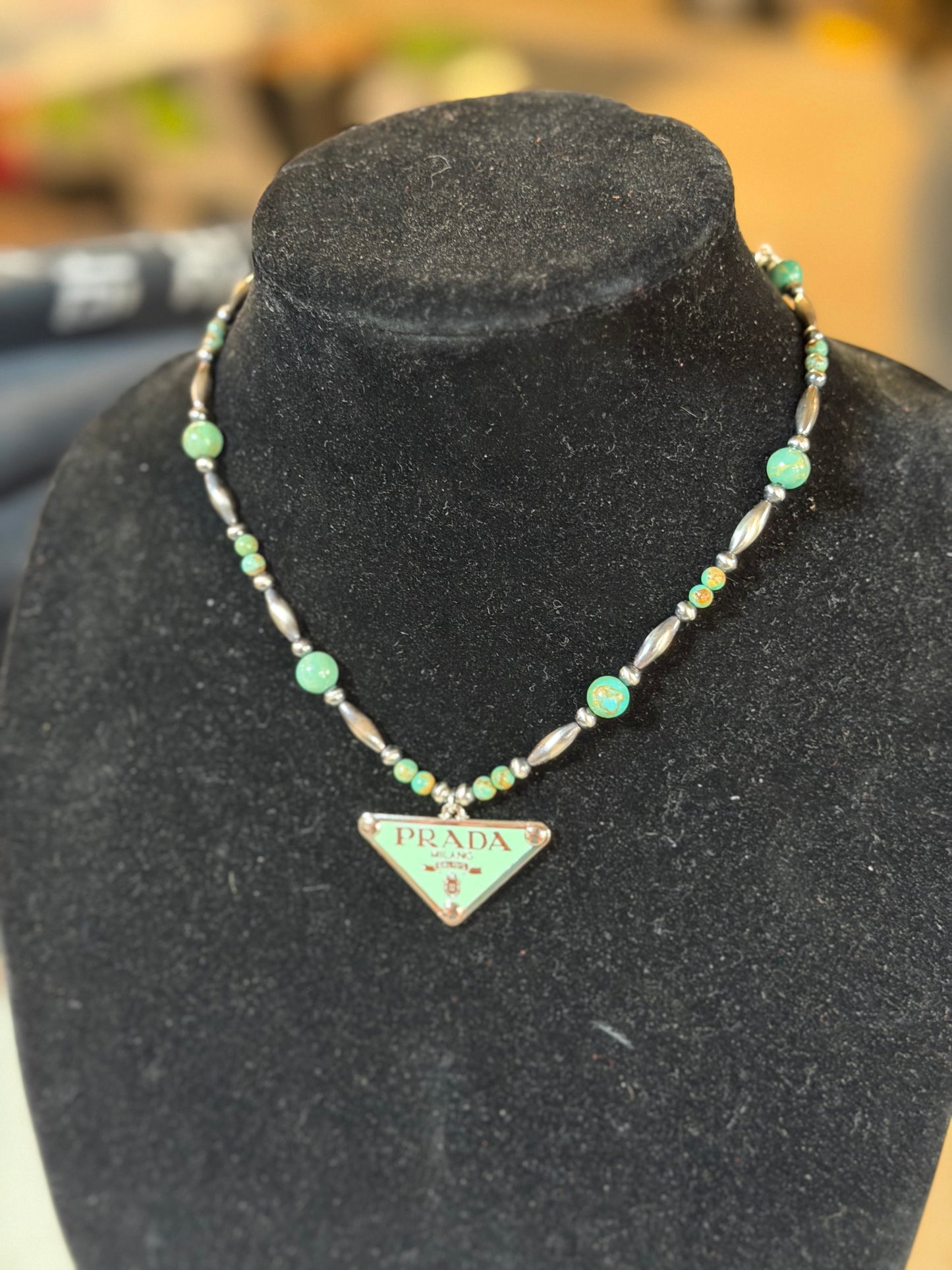 Green Turquoise  x PRADA necklace