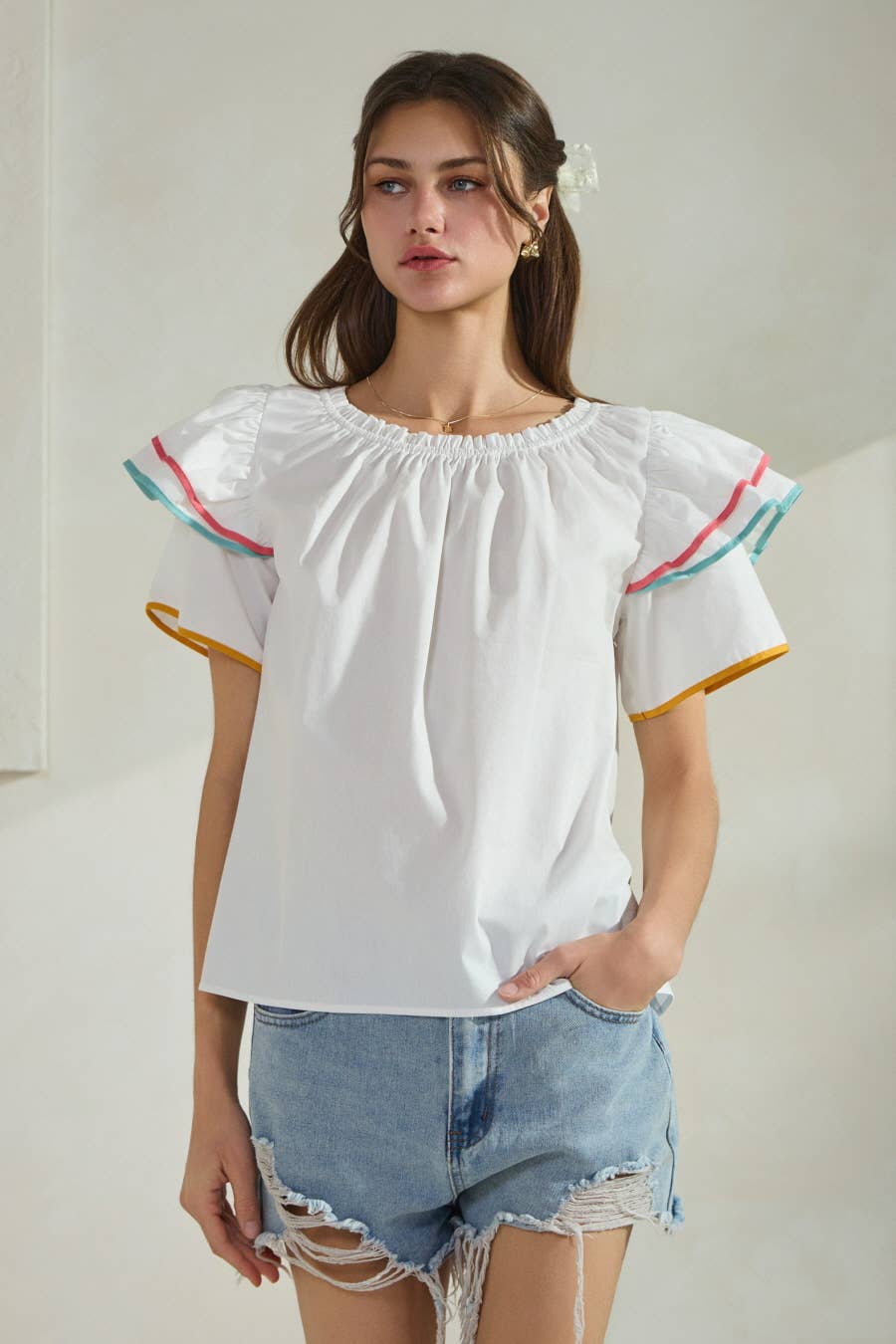 Solid Poplin Blouse