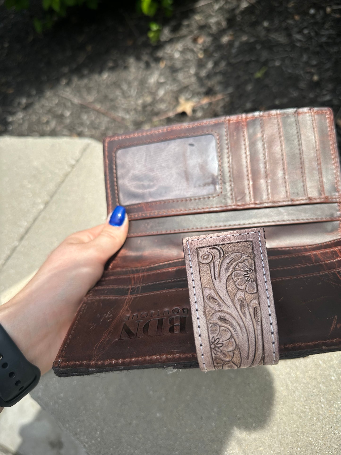 Tooled Genuine Leather // Cowhide Aces Bifold Wallet