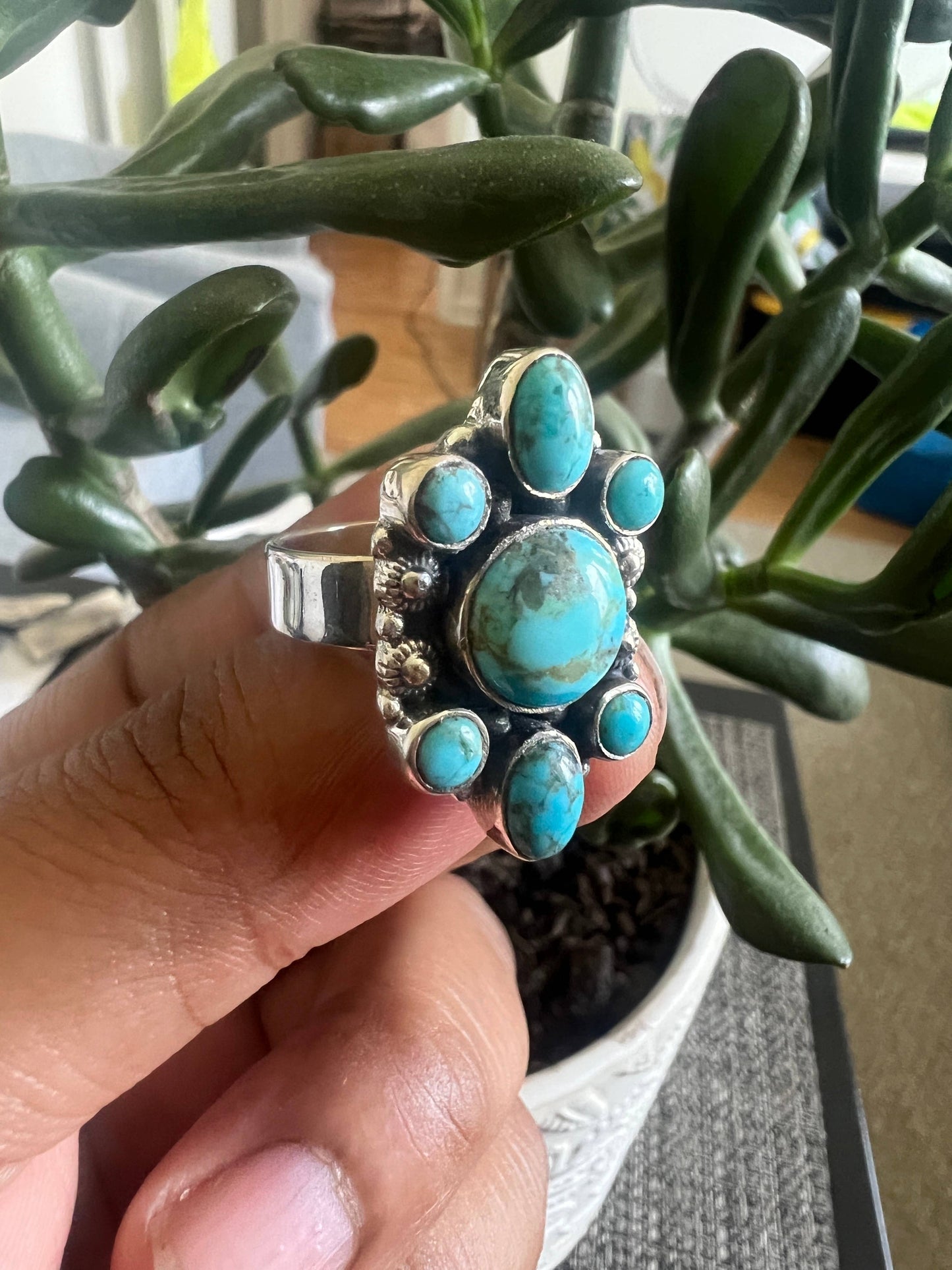 American Turquoise 925 sterling silver ring (R-135)
