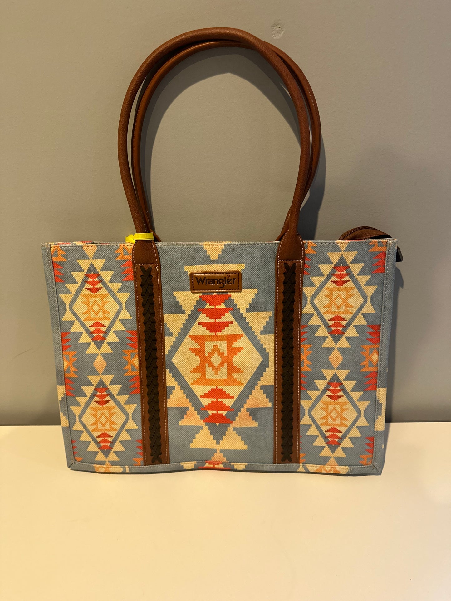 Wrangler Southwestern Pattern Dual Sided Print Canvas Wide Tote