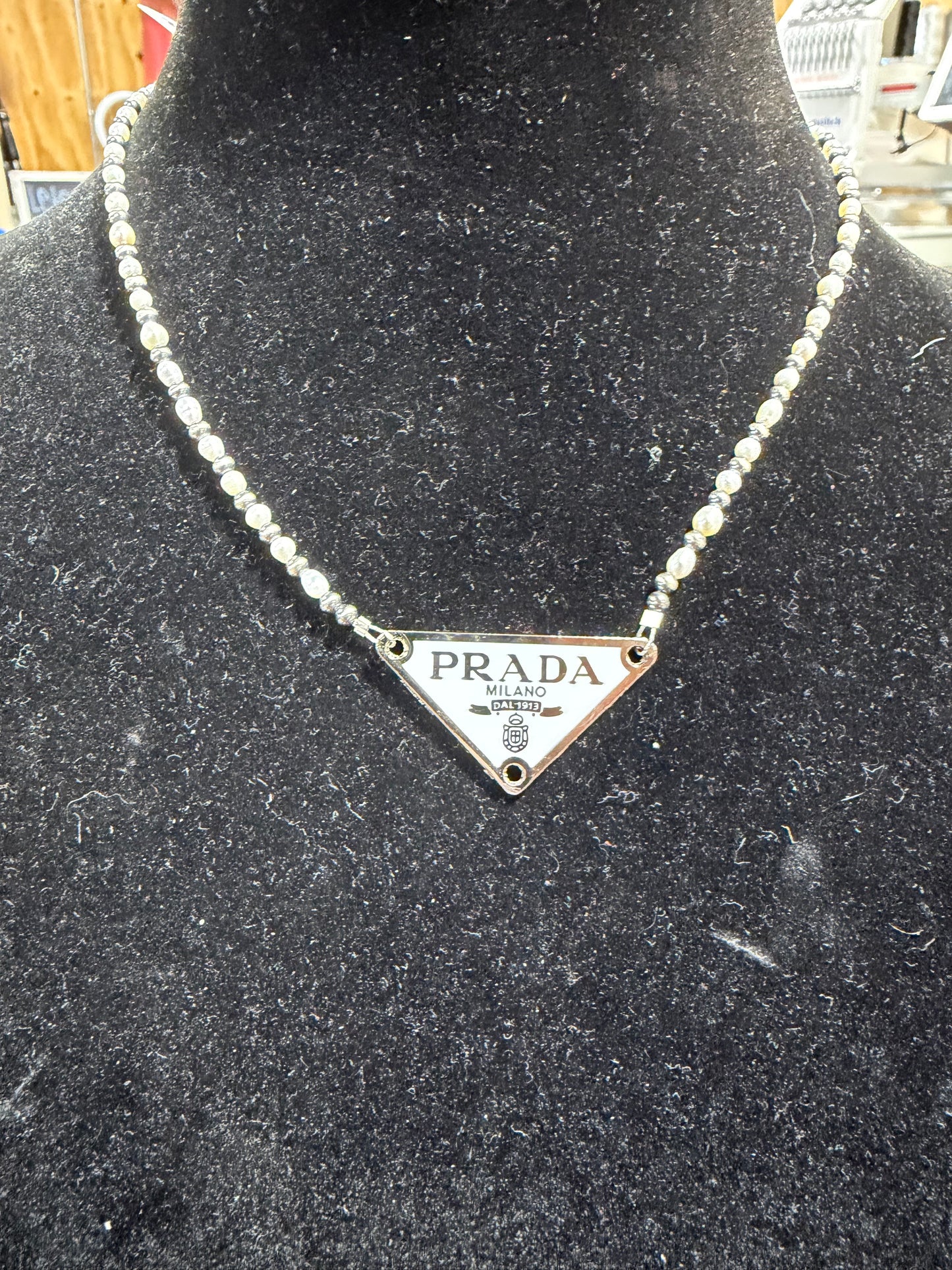 Freshwater Pearl x PRADA necklace