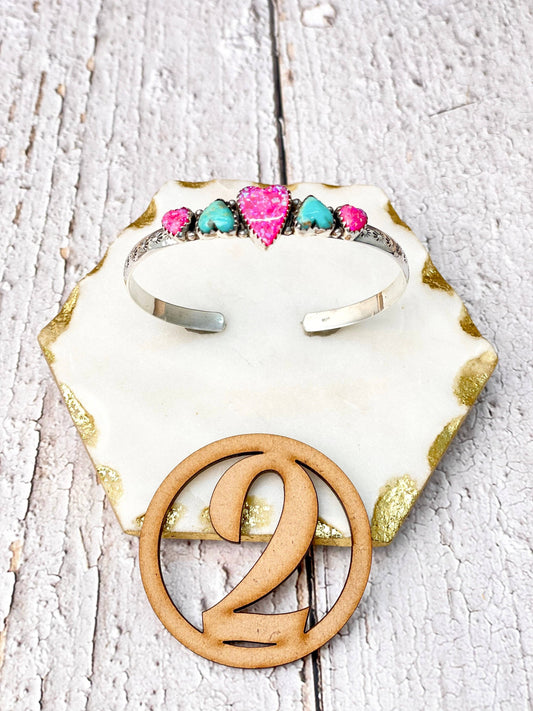 Hearts Galore Stone Cuff