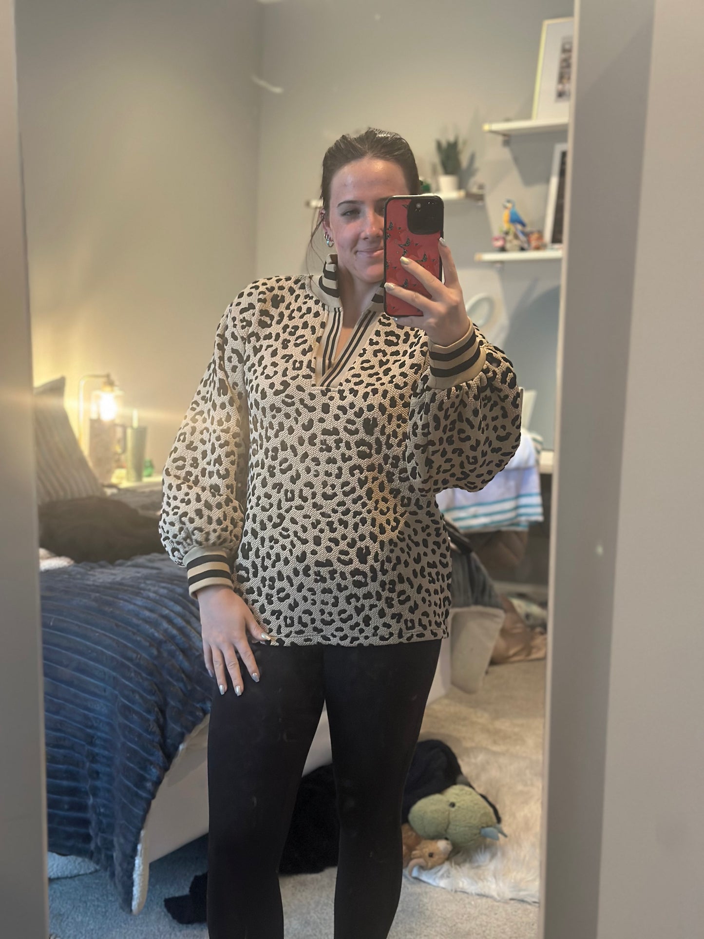 Textured Leopard Top