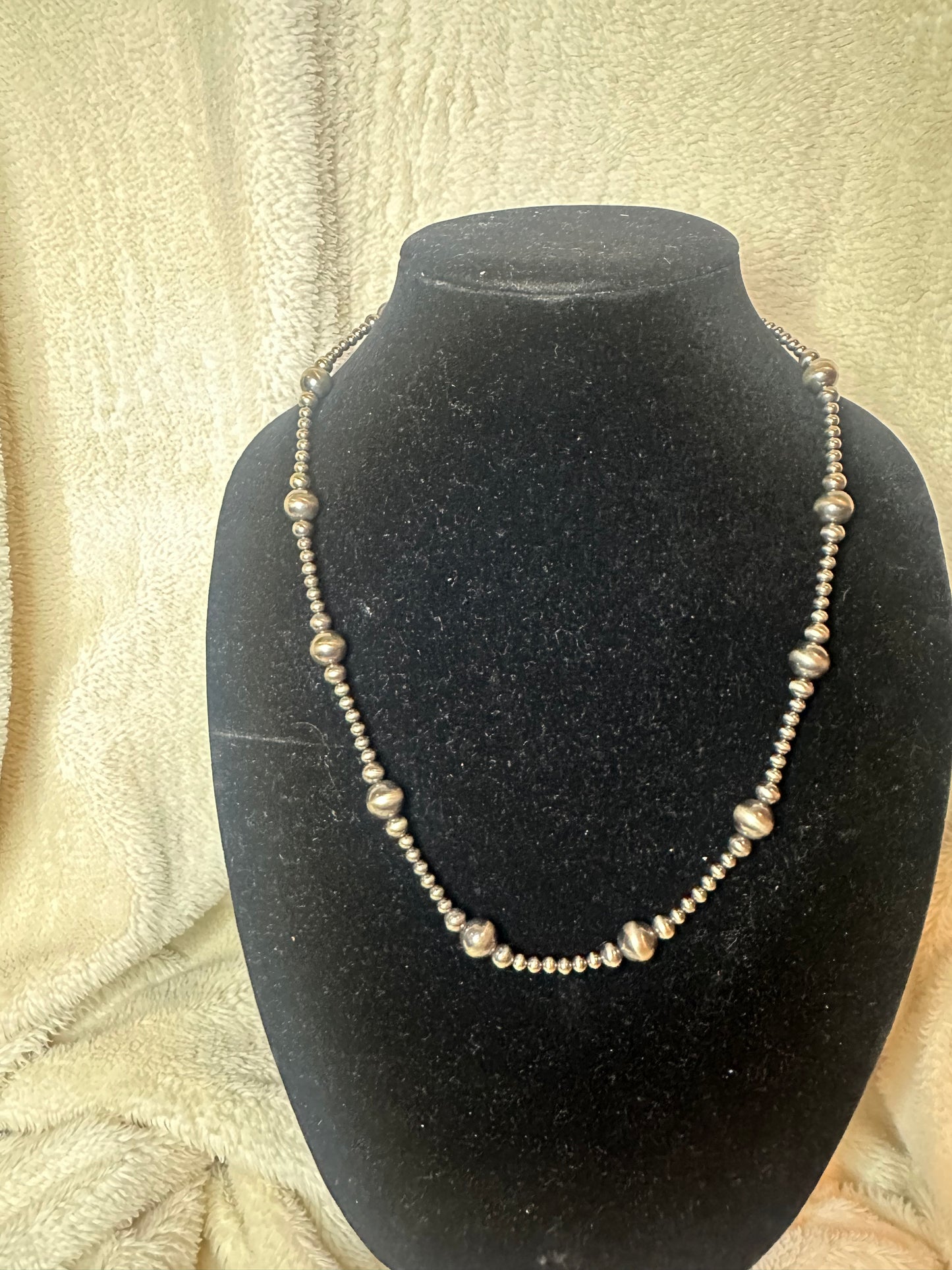 4mm 4-10mm graduated necklace - sterling silver pearls