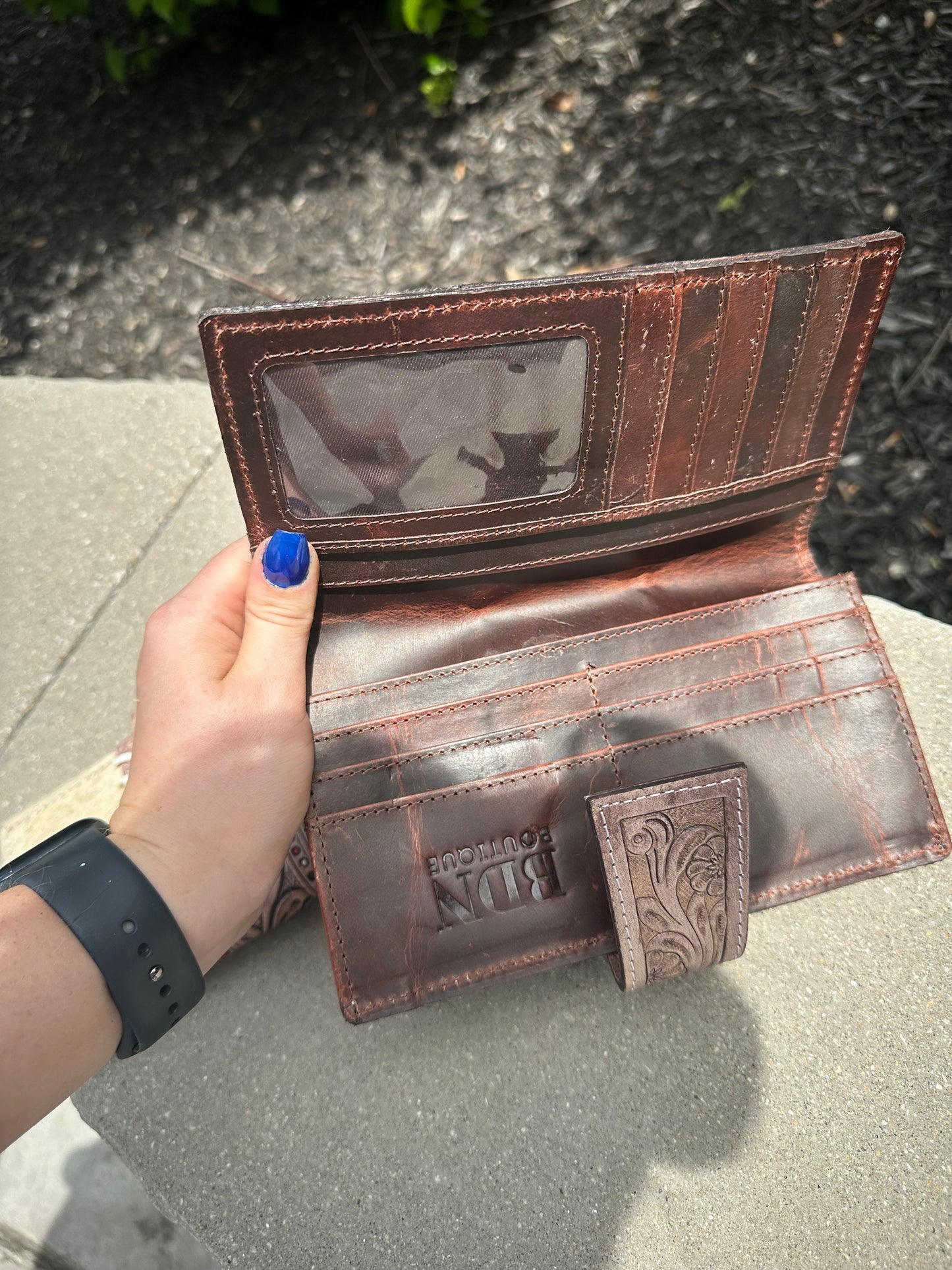 Tooled Genuine Leather // Cowhide Aces Bifold Wallet
