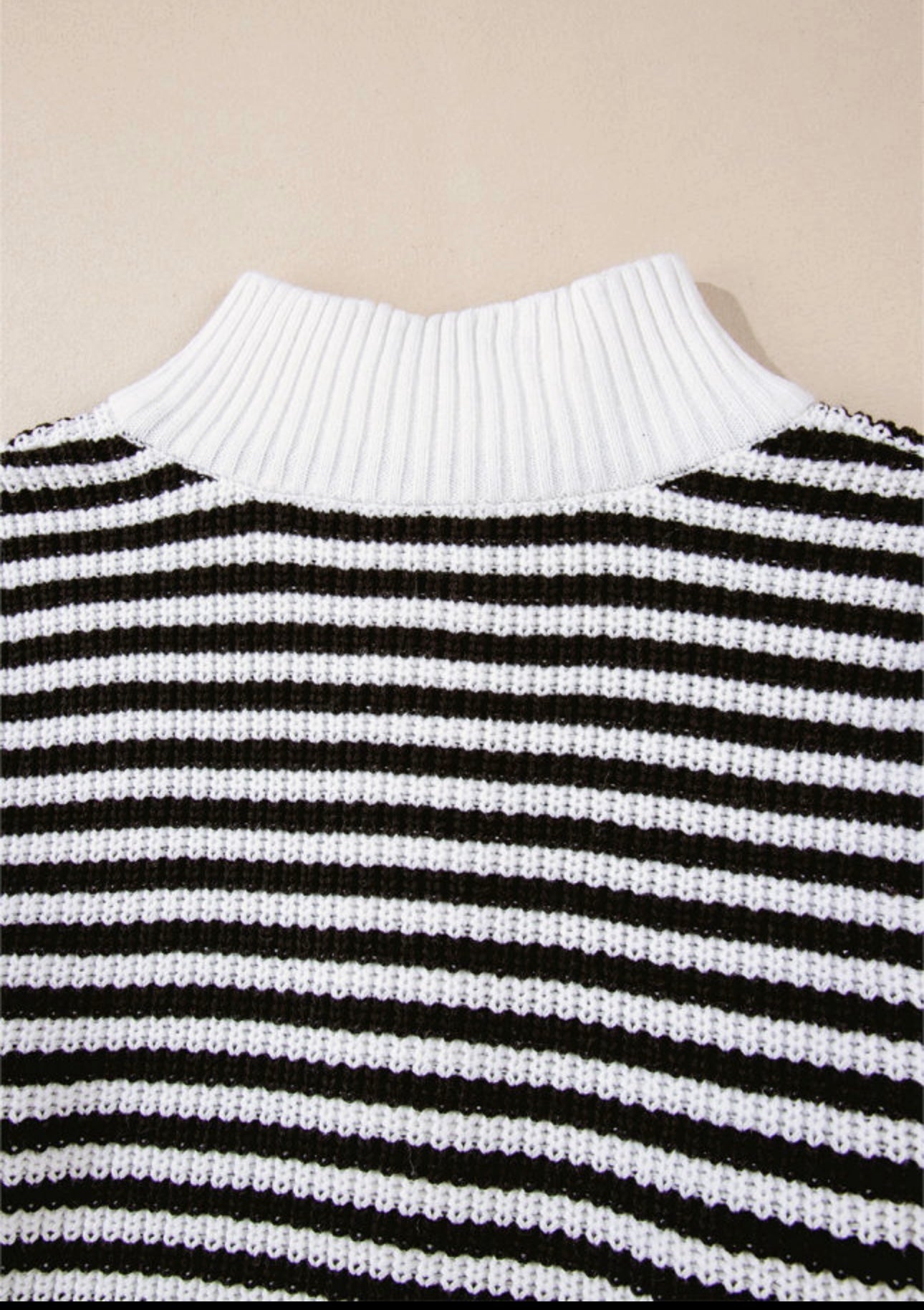 Stripped quarter zip sweater *2COLORS