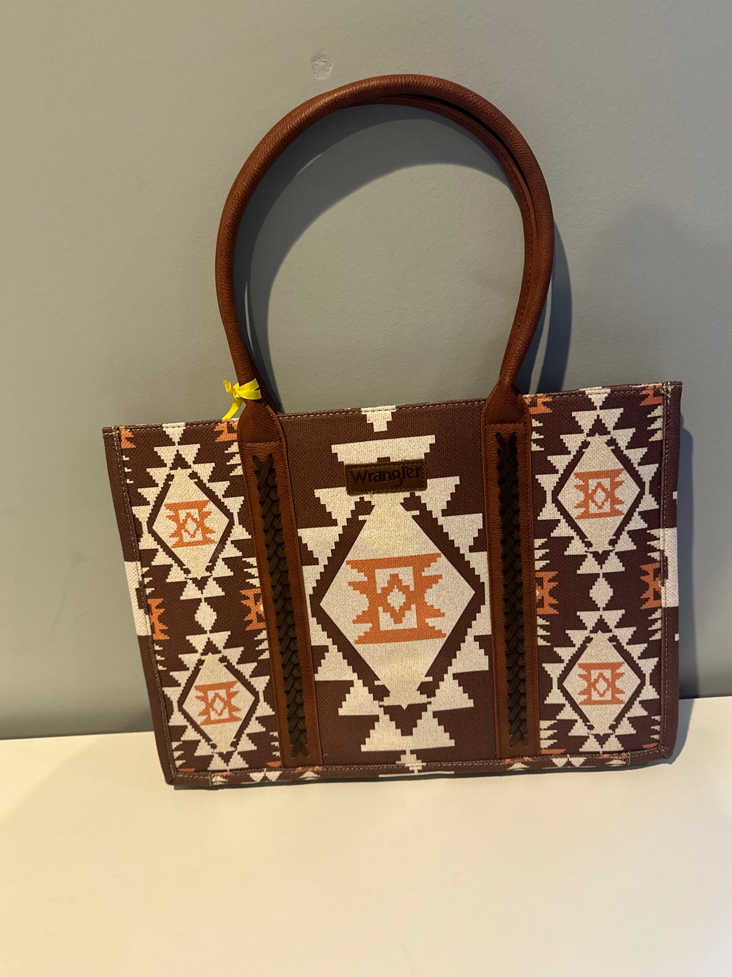 Wrangler Southwestern Pattern Dual Sided Print Canvas Wide Tote