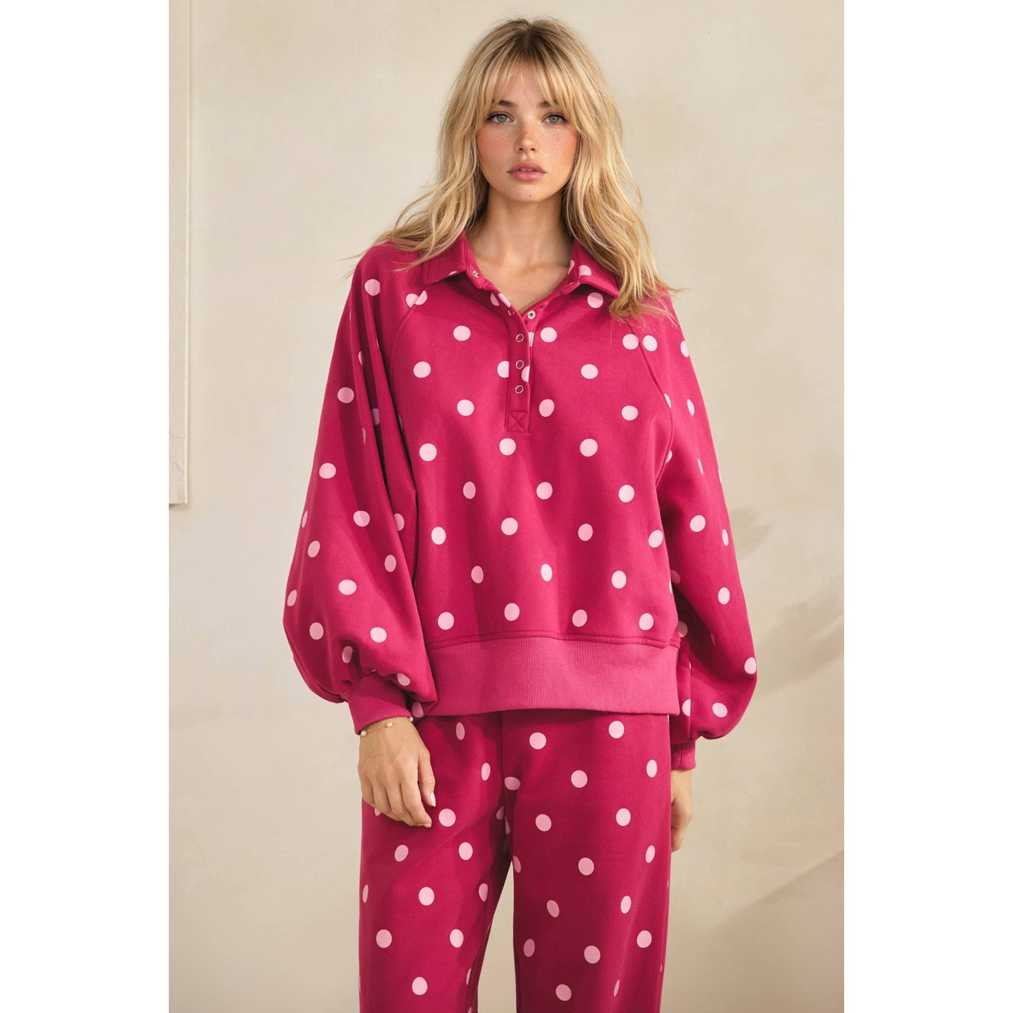 Playful Dot Quarter Zip
