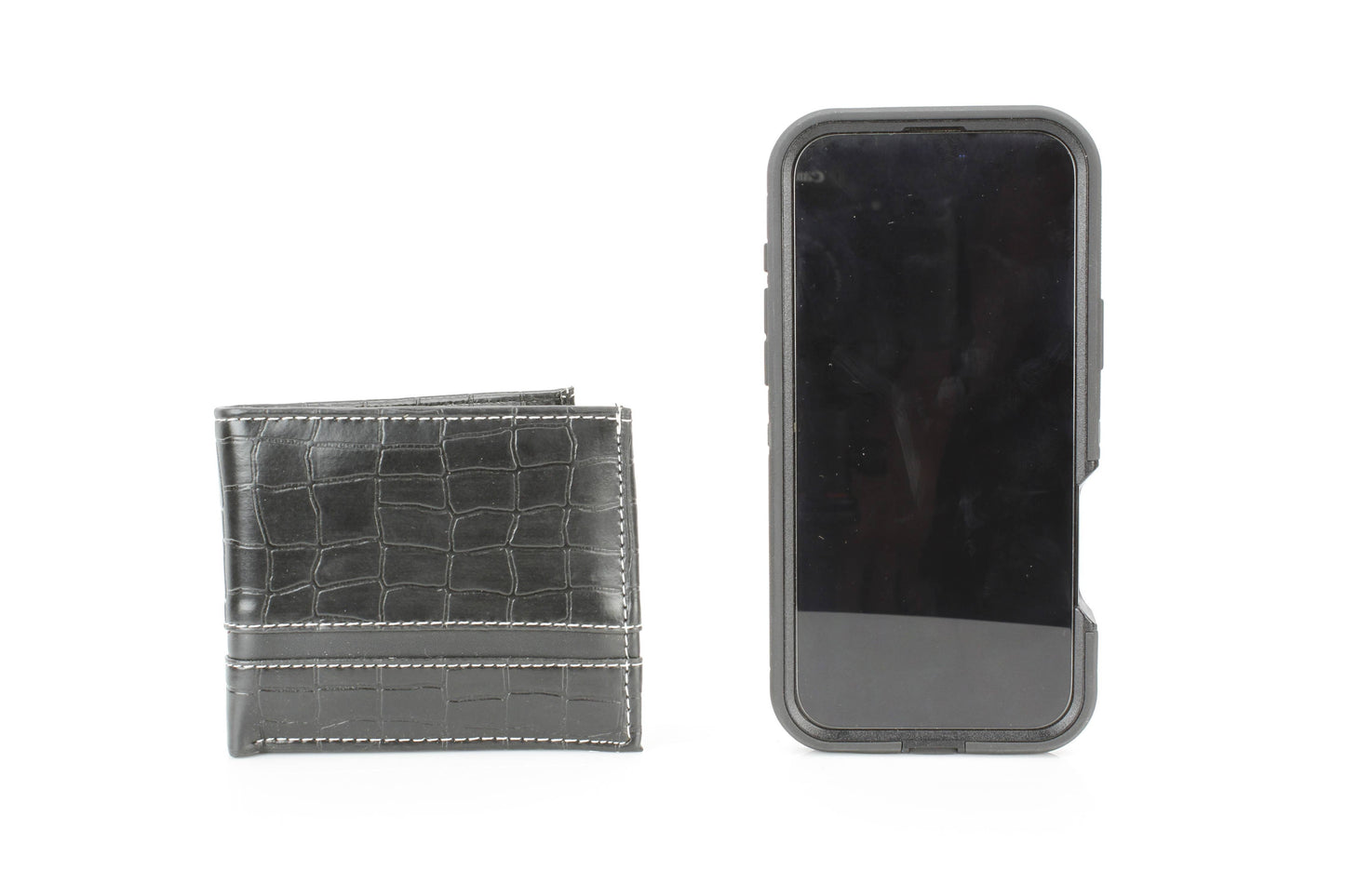 Crocodile Embossed Vegan Wallet with Solid Band VL 904