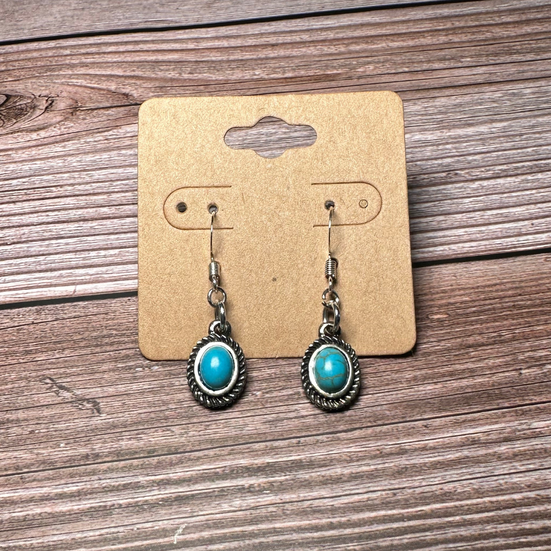 Mini Dainty Turquoise Drop Earrings