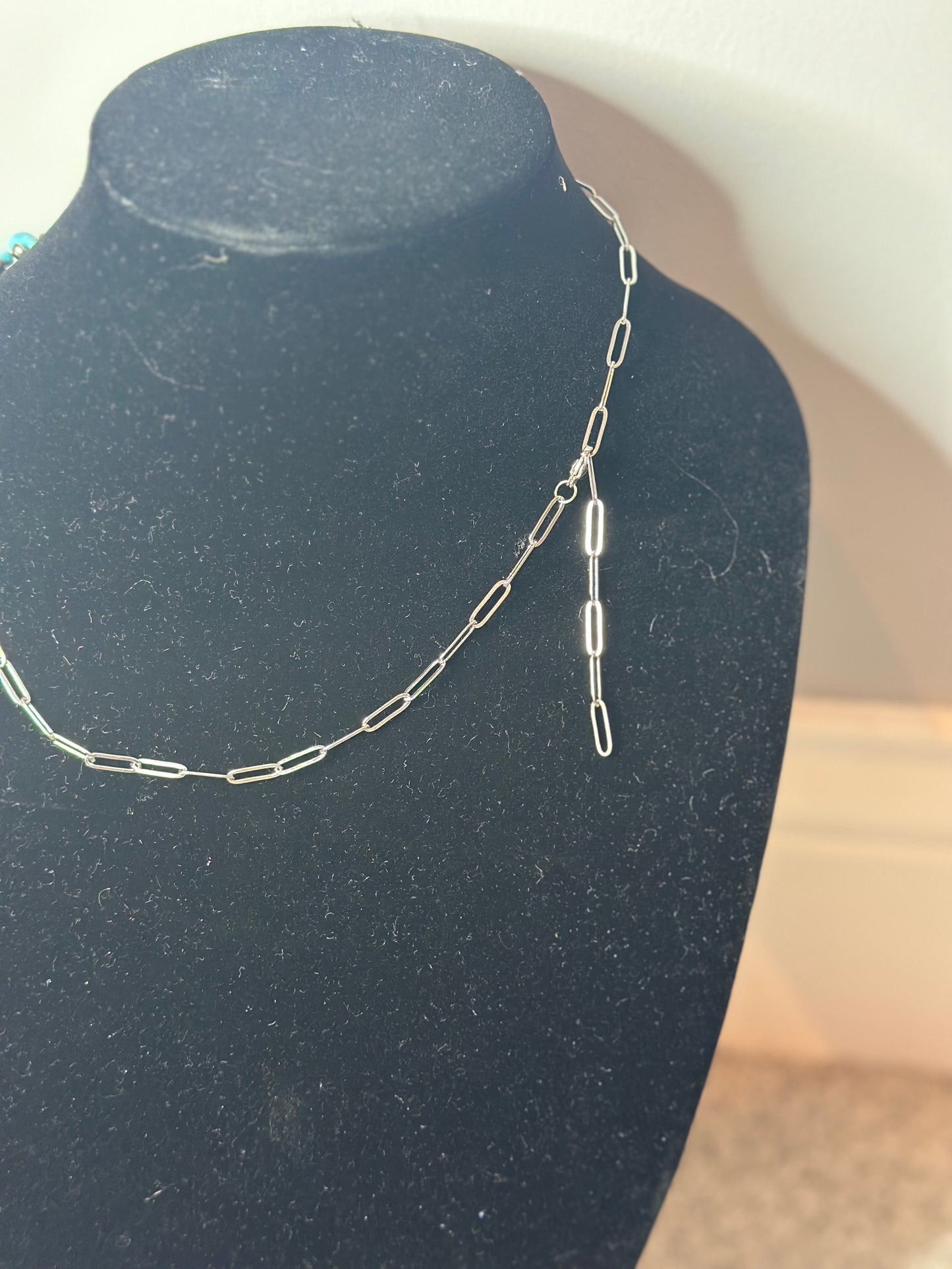 sleeping beauty turquouse teardip chain necklace