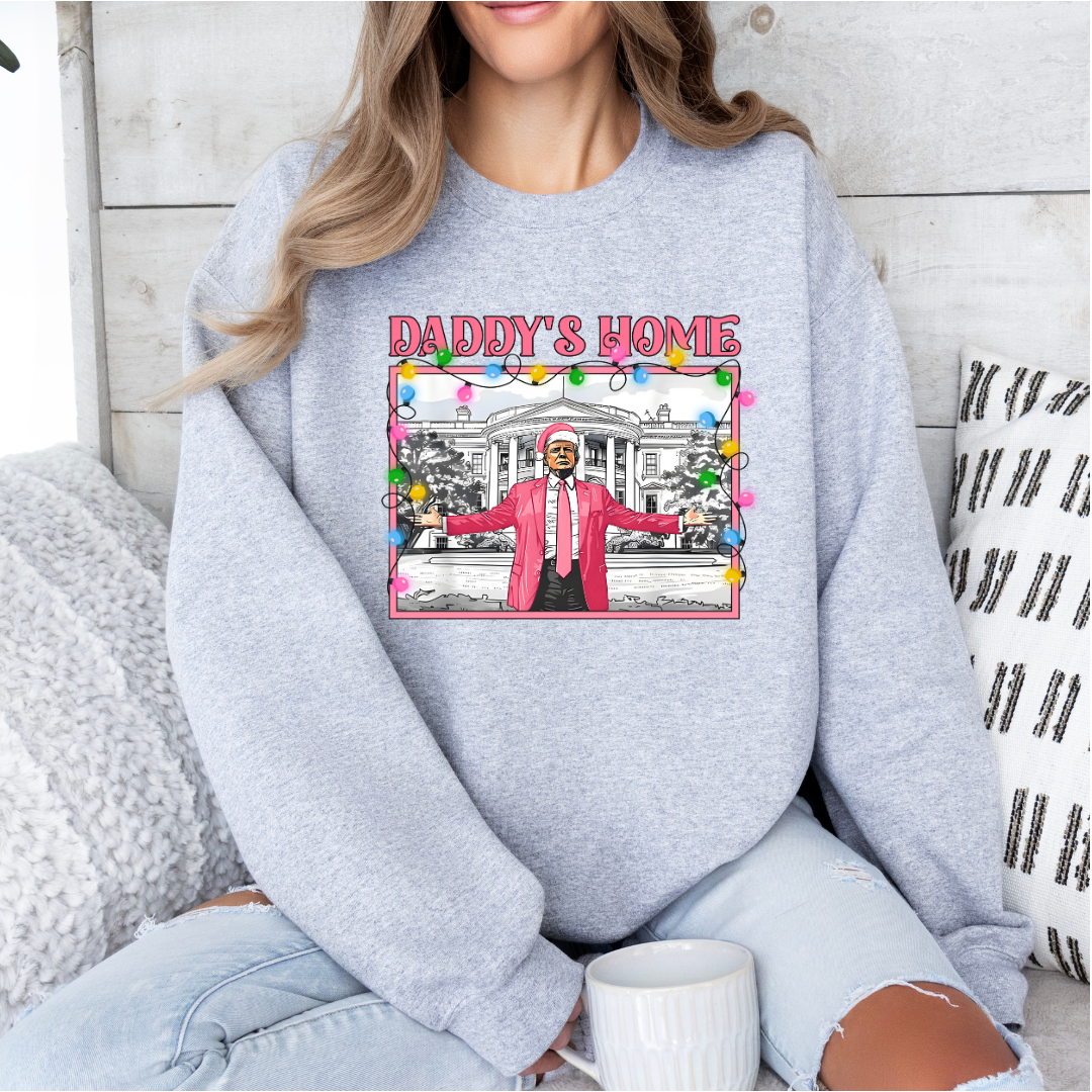 daddys home - christmas trump - tshirt/crewneck