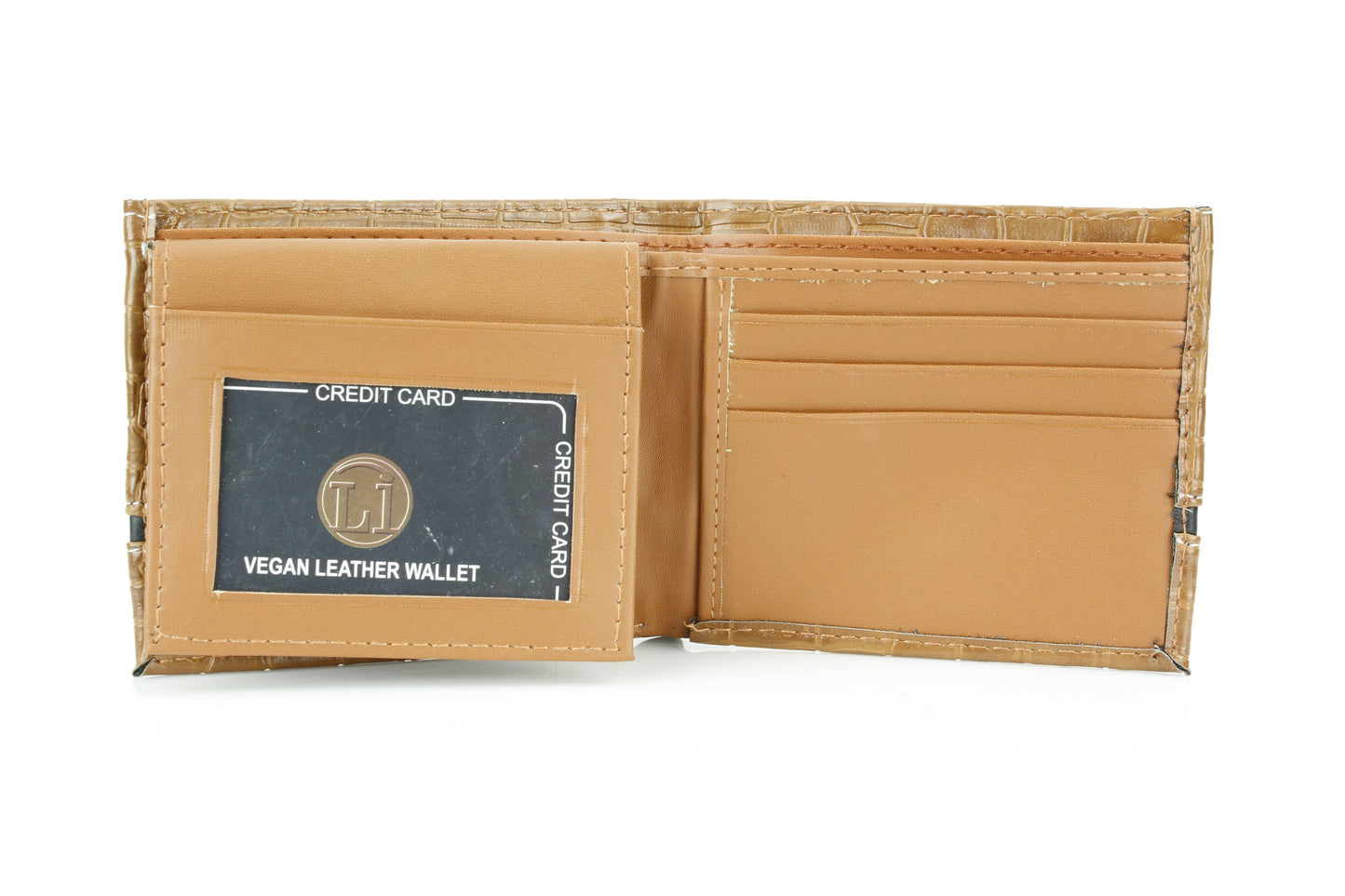 Crocodile Embossed Vegan Wallet with Solid Band VL 904
