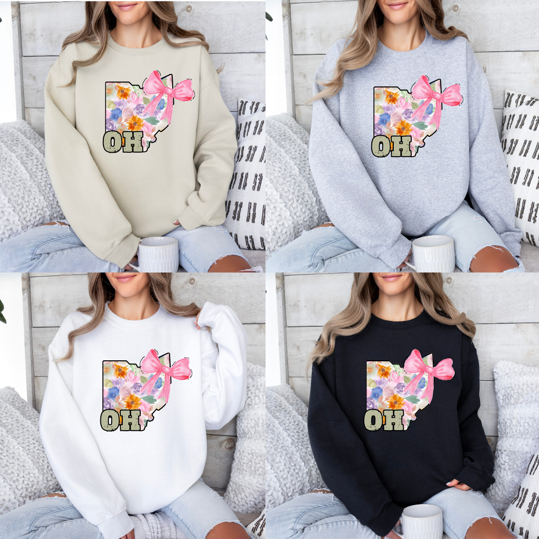 Pastel Bow Ohio Crewneck