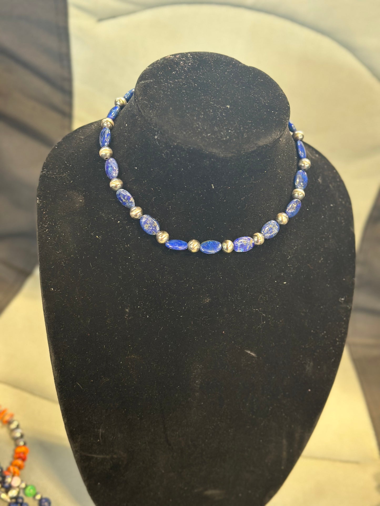 8mm x blue lapis oval beads