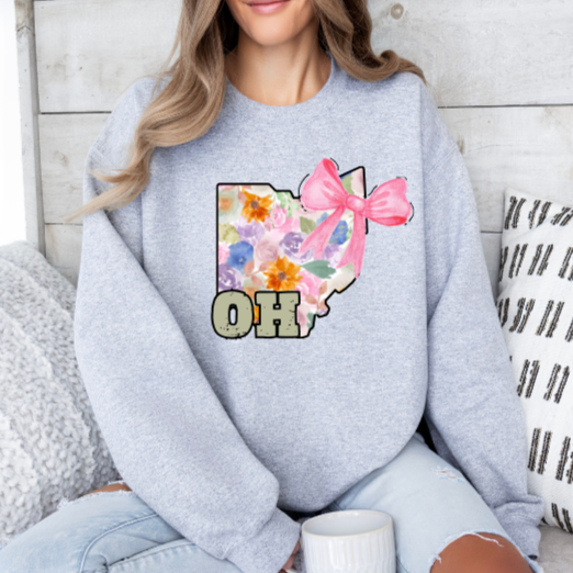 Pastel Bow Ohio Crewneck