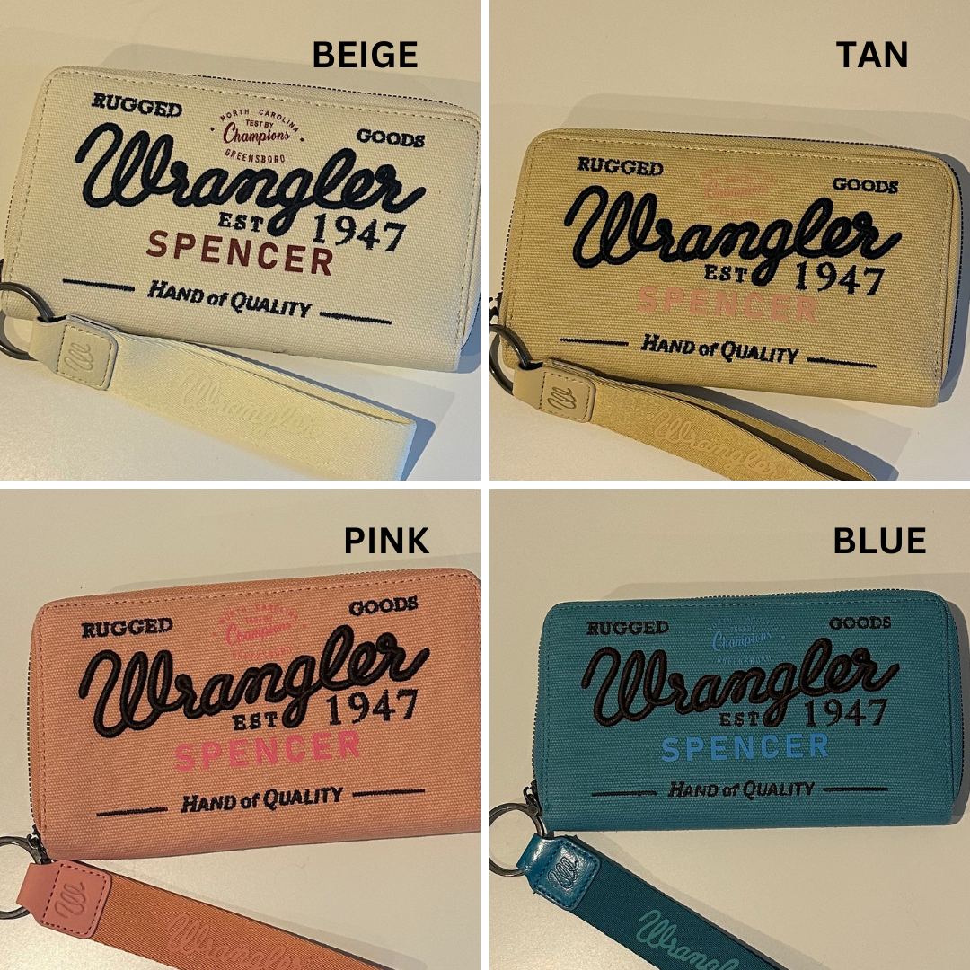 Vintage Wrangler Canvas Zip Wristlet