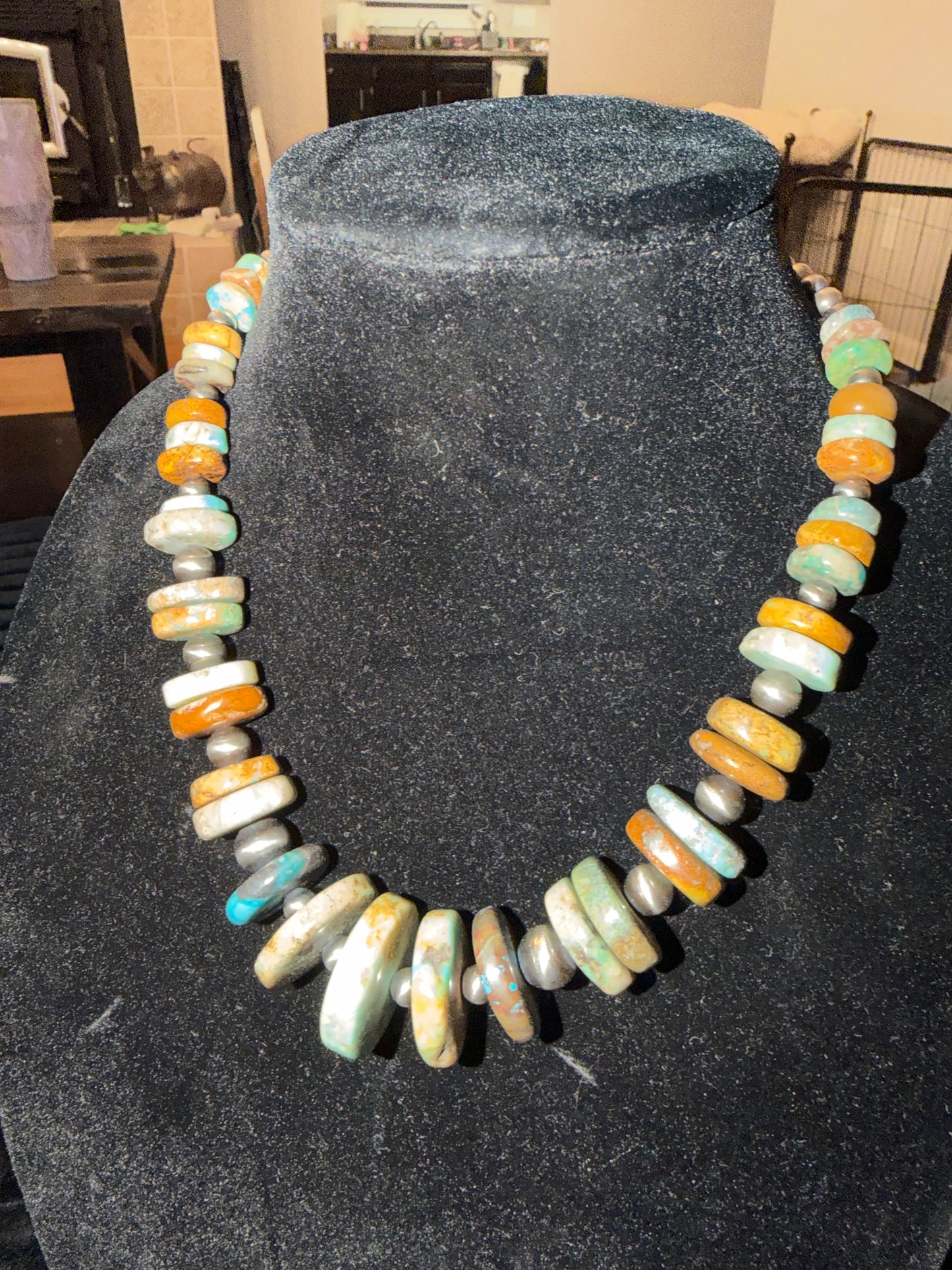 Graduated natural turquoise necklace