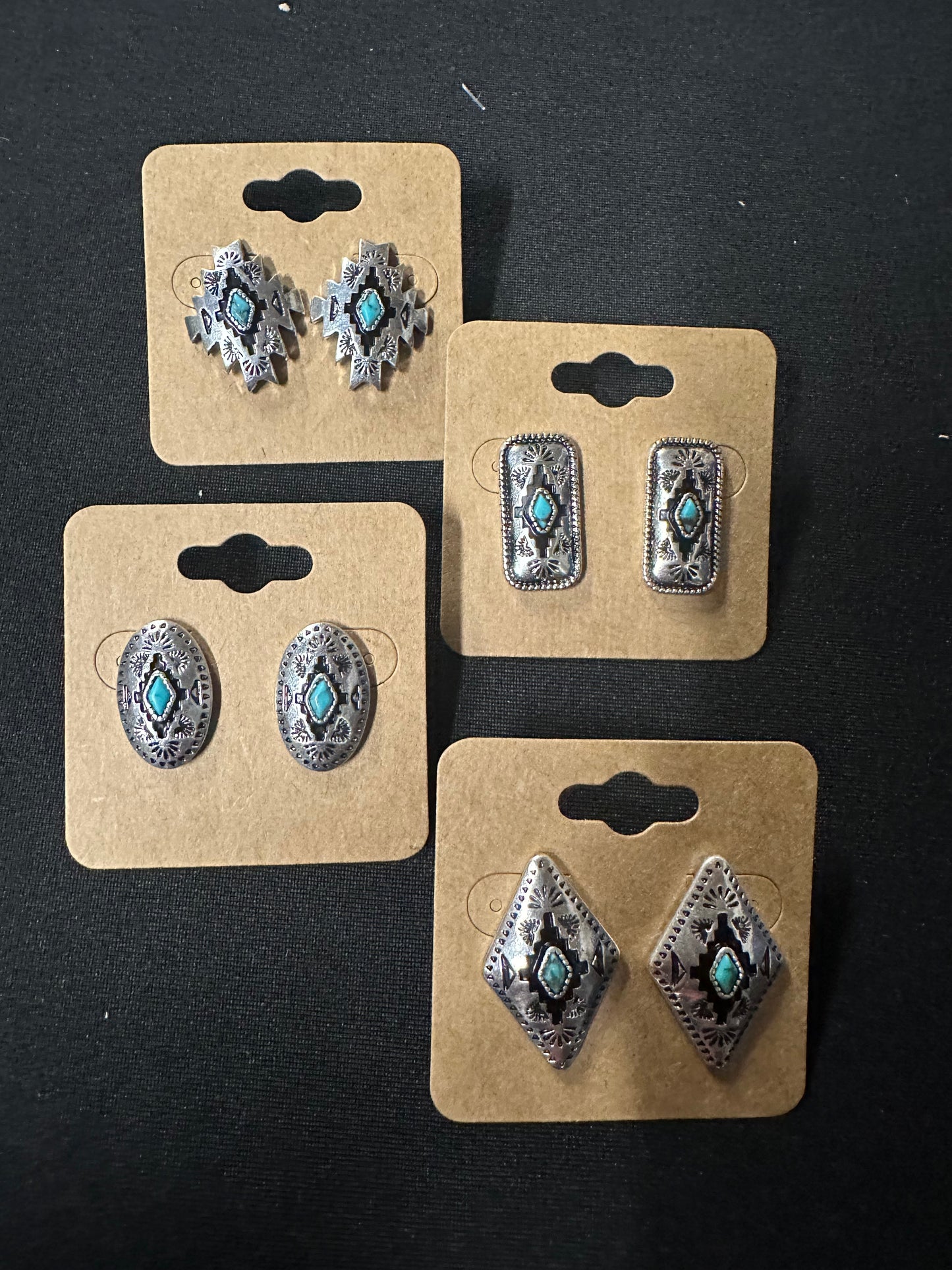 Western Aztec stud earrings