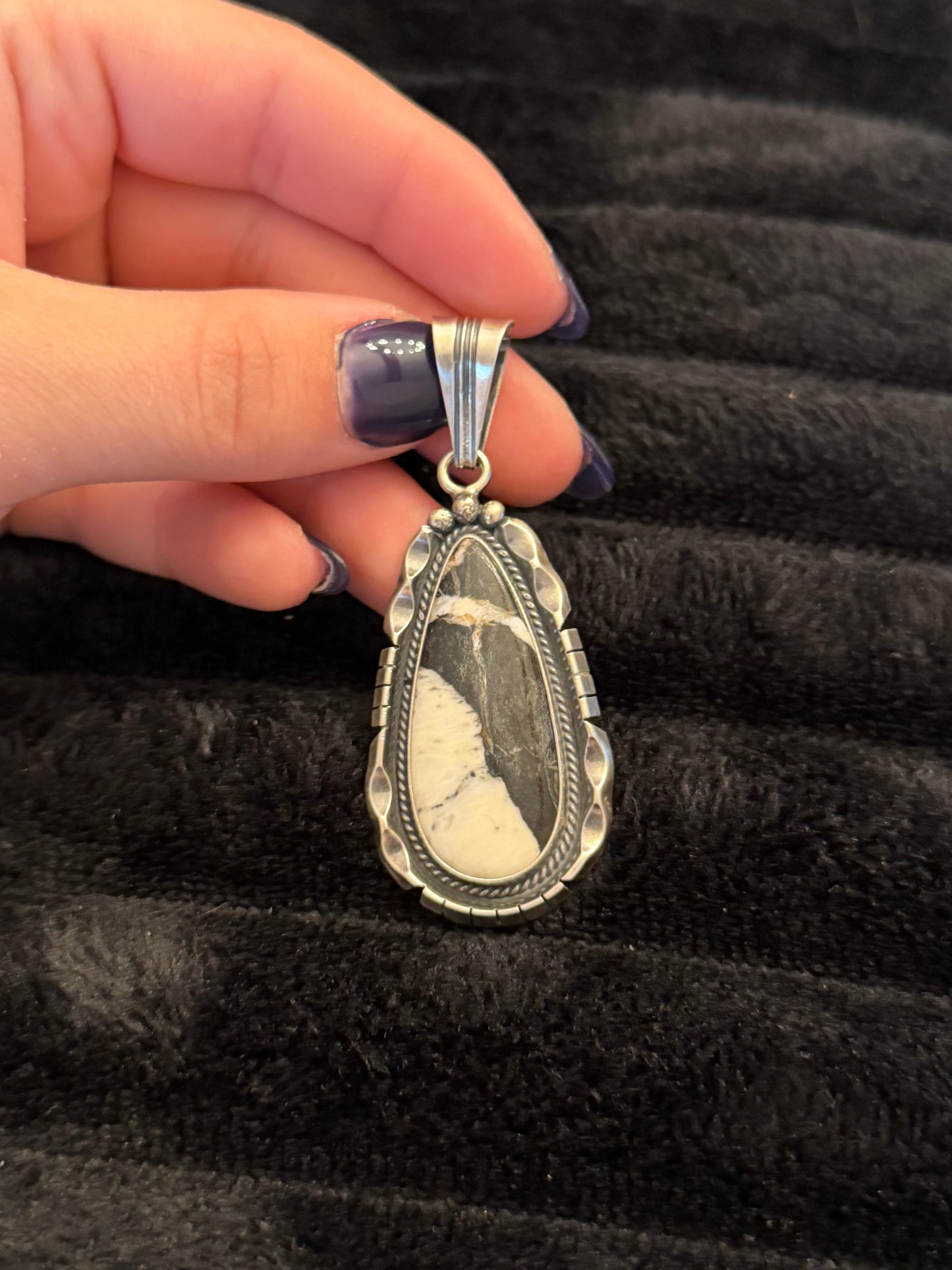 Navajo Handmade White Buffalo Pendant - Sam Yellowhair