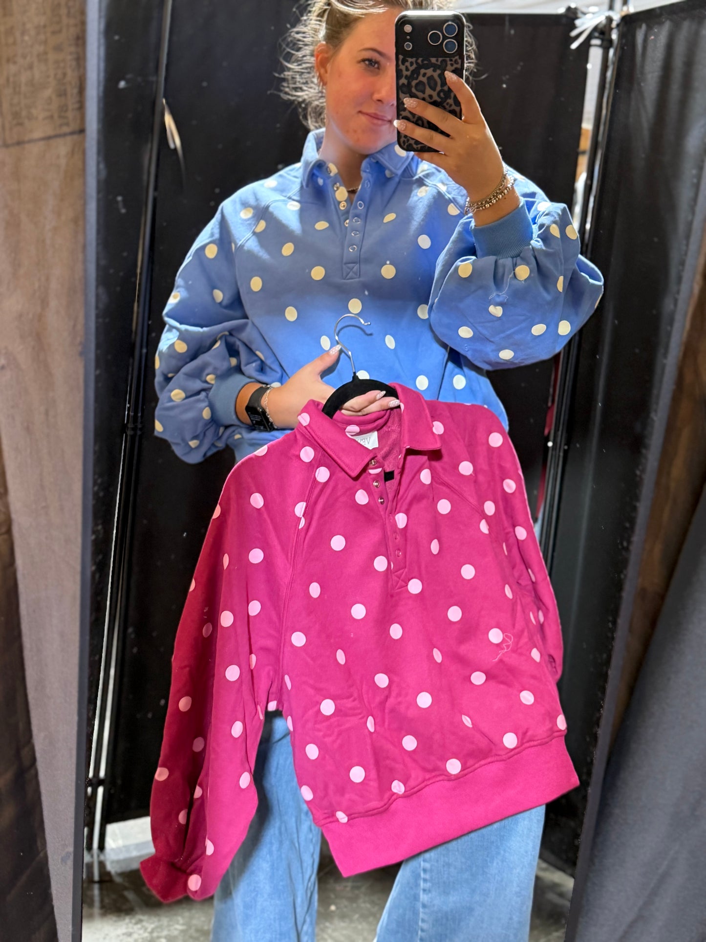 Playful Dot Quarter Zip