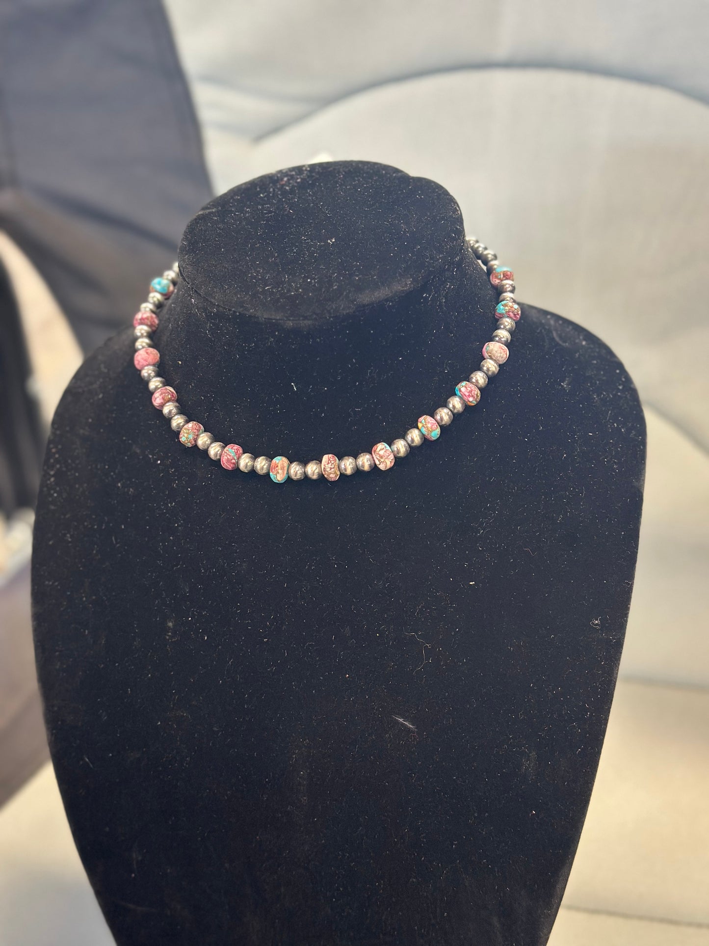 6mm pearl x natural purple dahlia necklace