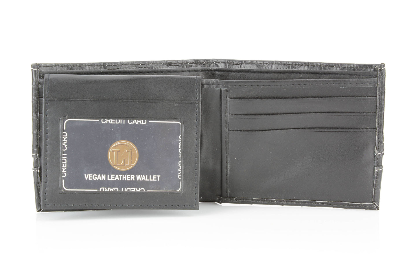 Vegan Bifold Wallet with Basket Weave Pattern VL 905