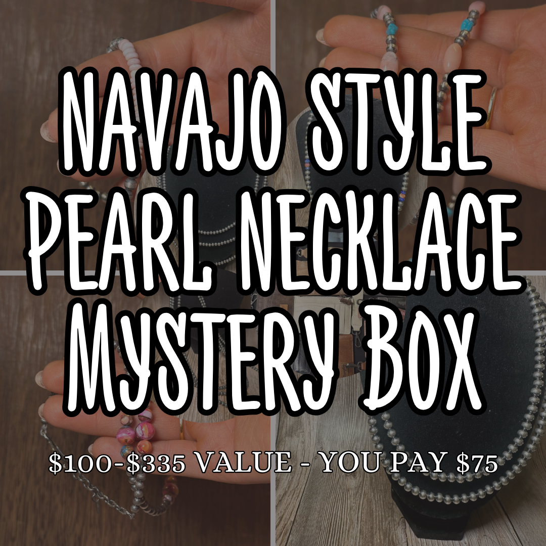 Sterling Silver Navajo Style Pearl Necklace Mystery Box