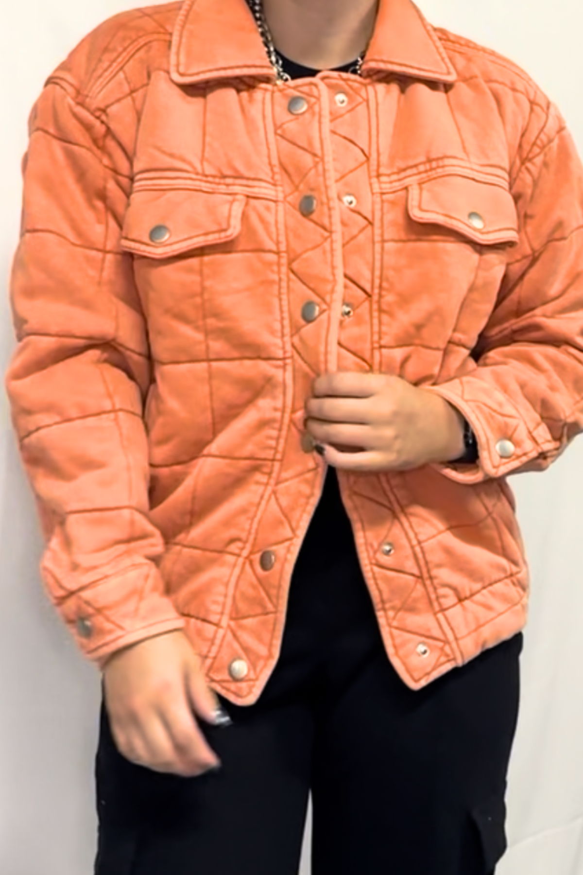 Garment Stone Washed Quilted Jacket *2COLORS