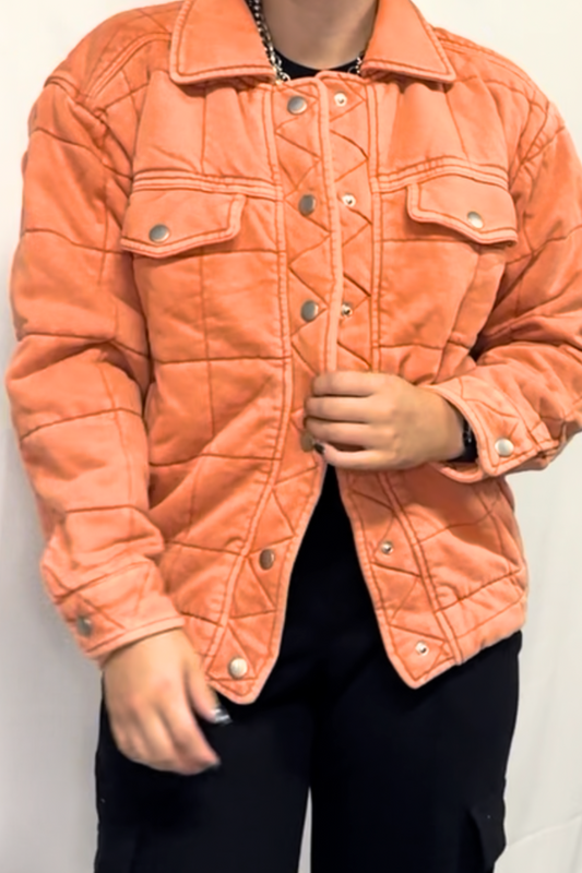 Garment Stone Washed Quilted Jacket *2COLORS