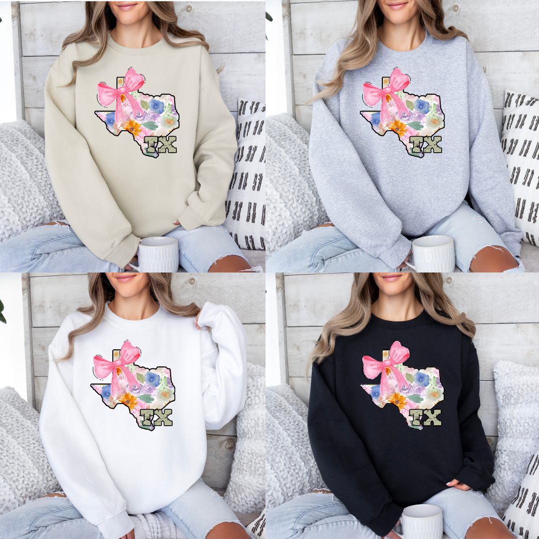 Pastel Bow Texas Crewneck