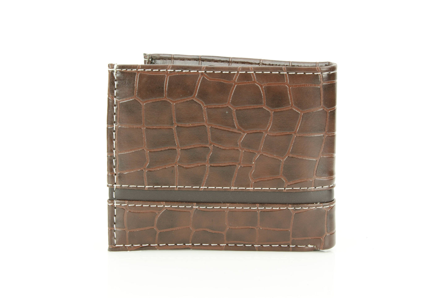 Crocodile Embossed Vegan Wallet with Solid Band VL 904
