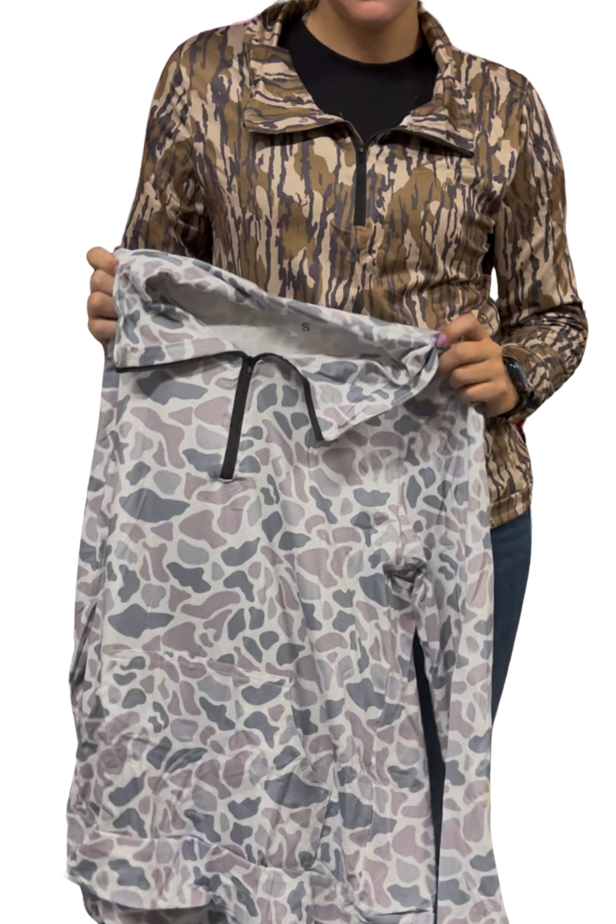 Camouflage Long Sleeve Tee Shirts Zip Pullovers Tops