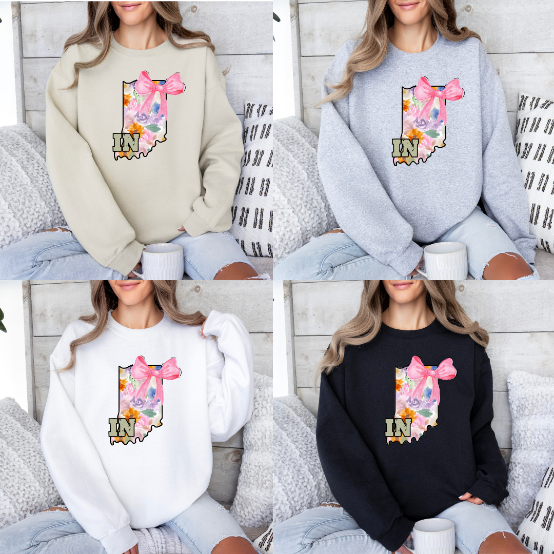 Pastel Bow Indiana Crewneck