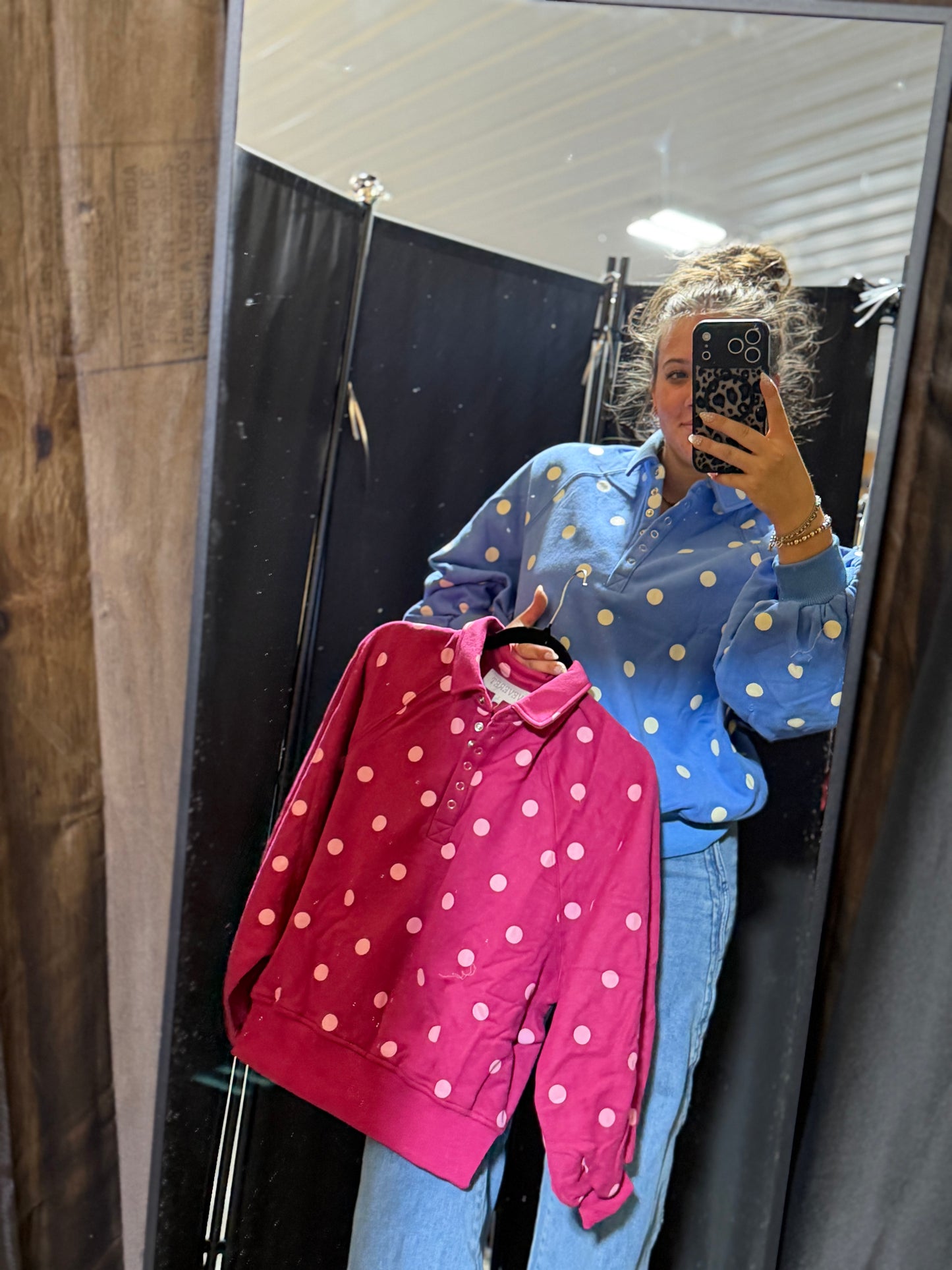 Playful Dot Quarter Zip